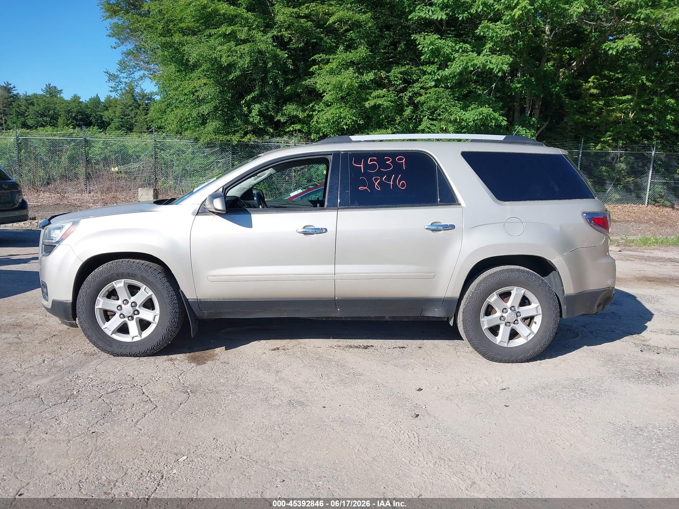 2015 Gmc Acadia Sle-1 Gold vin: 1GKKVNED6FJ378043