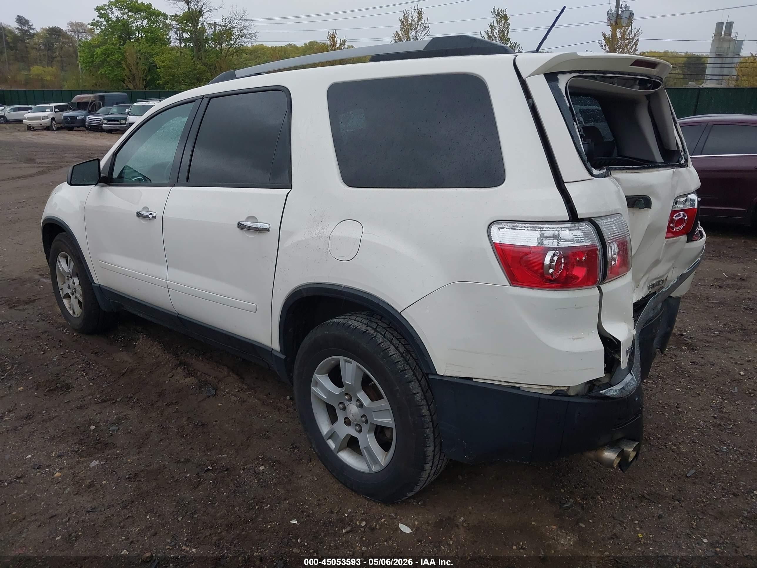 2012 Gmc Acadia Sle White vin: 1GKKVPED2CJ201125