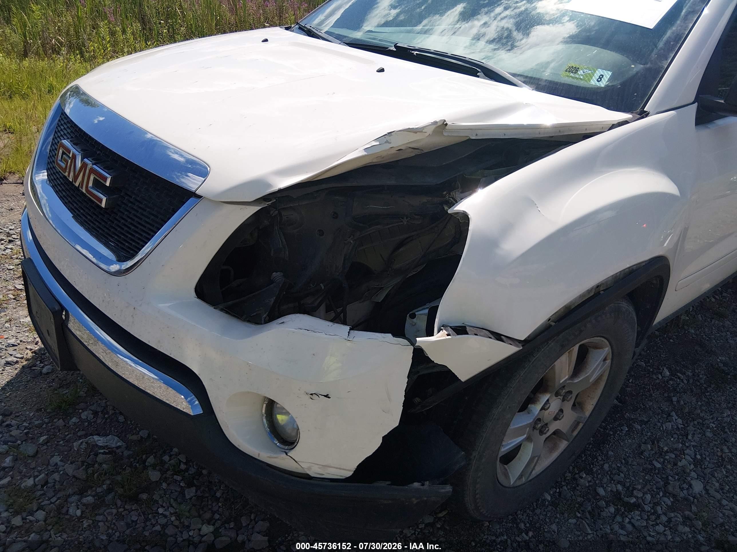 2011 Gmc Acadia Sle White vin: 1GKKVPED4BJ419470