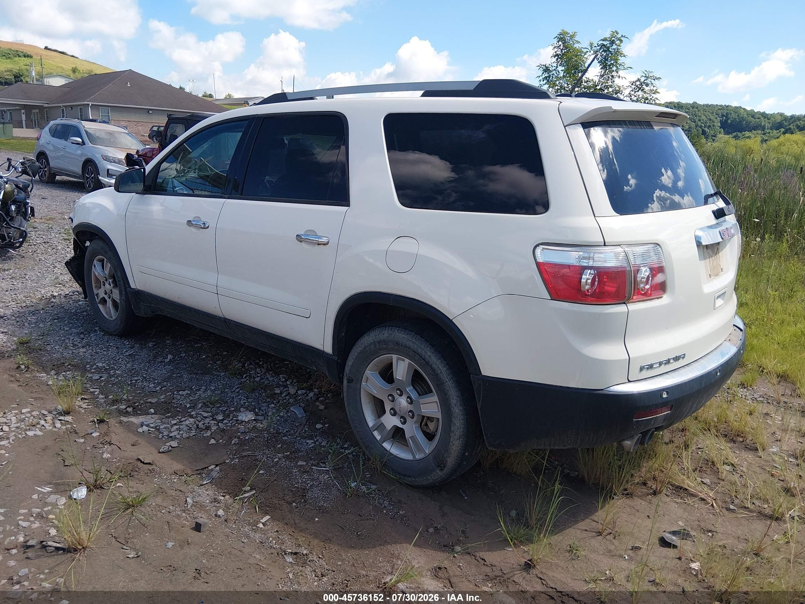 2011 Gmc Acadia Sle White vin: 1GKKVPED4BJ419470