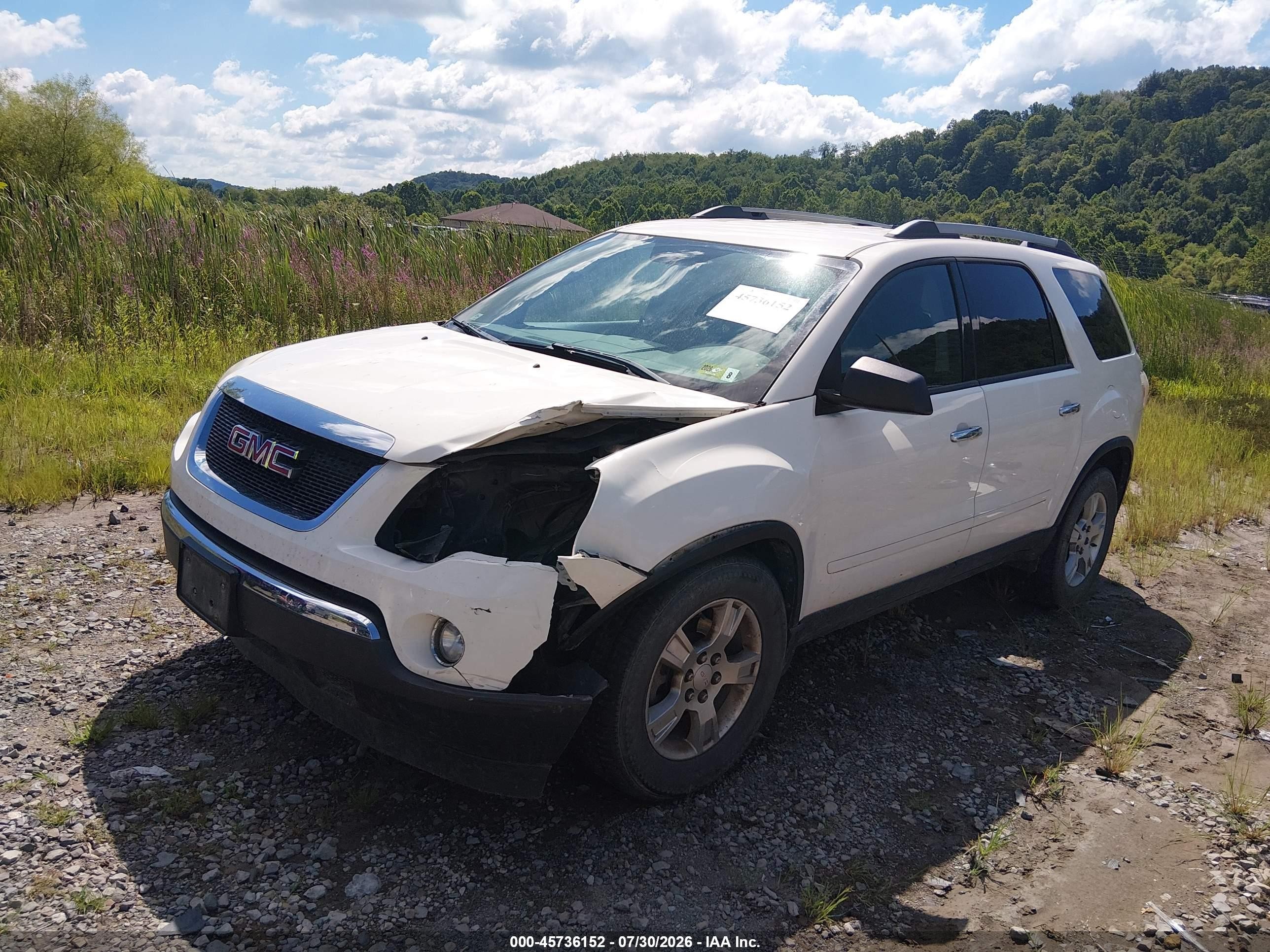 2011 Gmc Acadia Sle White vin: 1GKKVPED4BJ419470