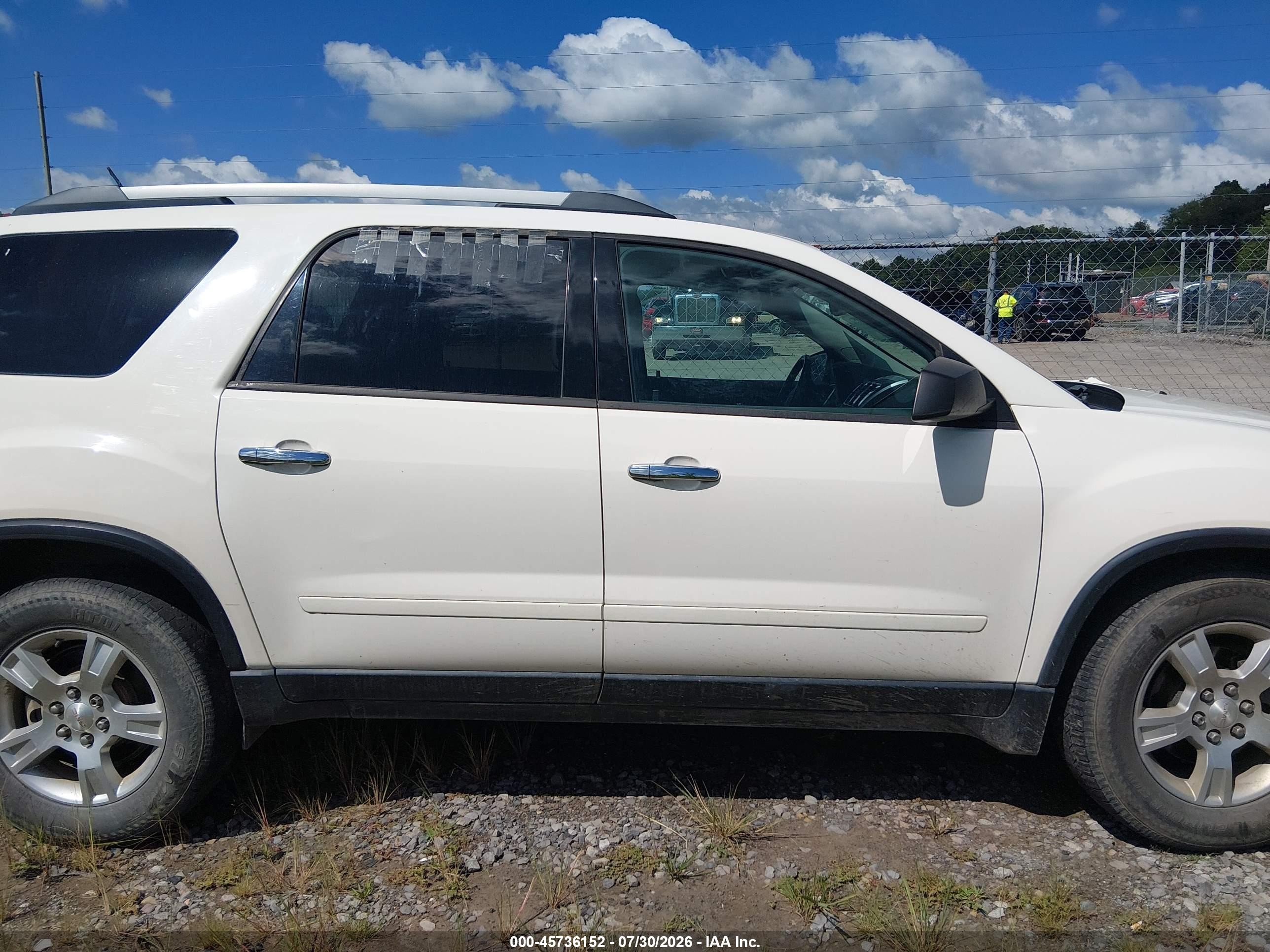 2011 Gmc Acadia Sle White vin: 1GKKVPED4BJ419470