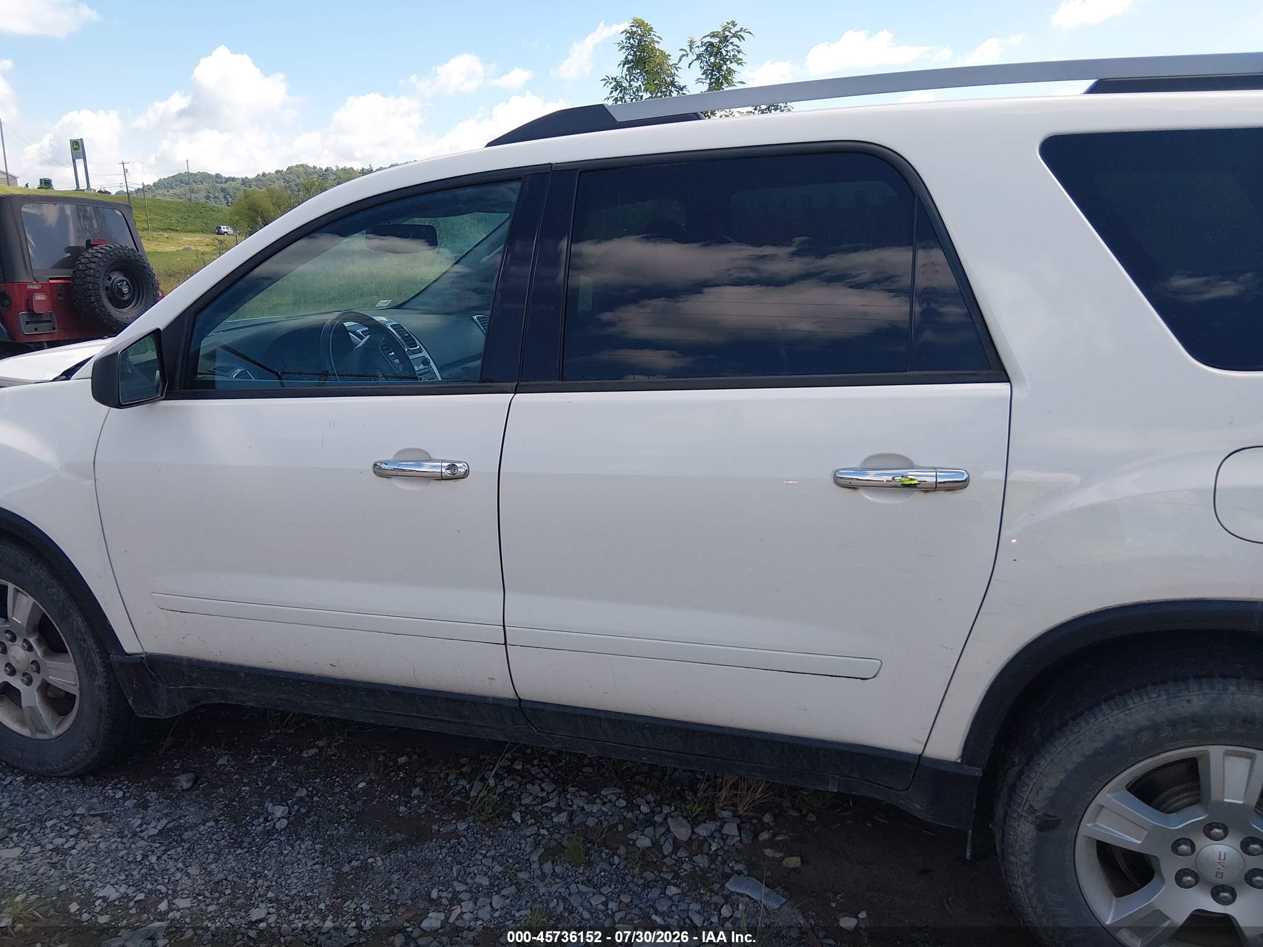 2011 Gmc Acadia Sle White vin: 1GKKVPED4BJ419470