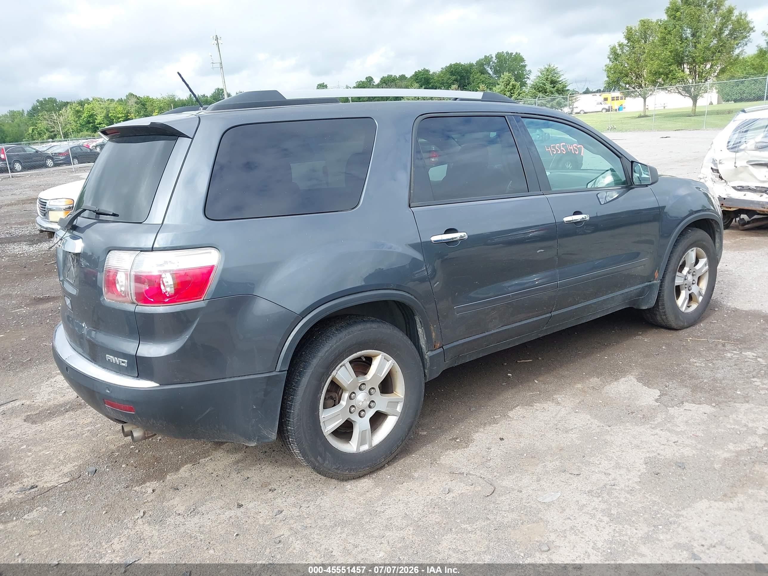 2011 Gmc Acadia Sle Gray vin: 1GKKVPED6BJ288803