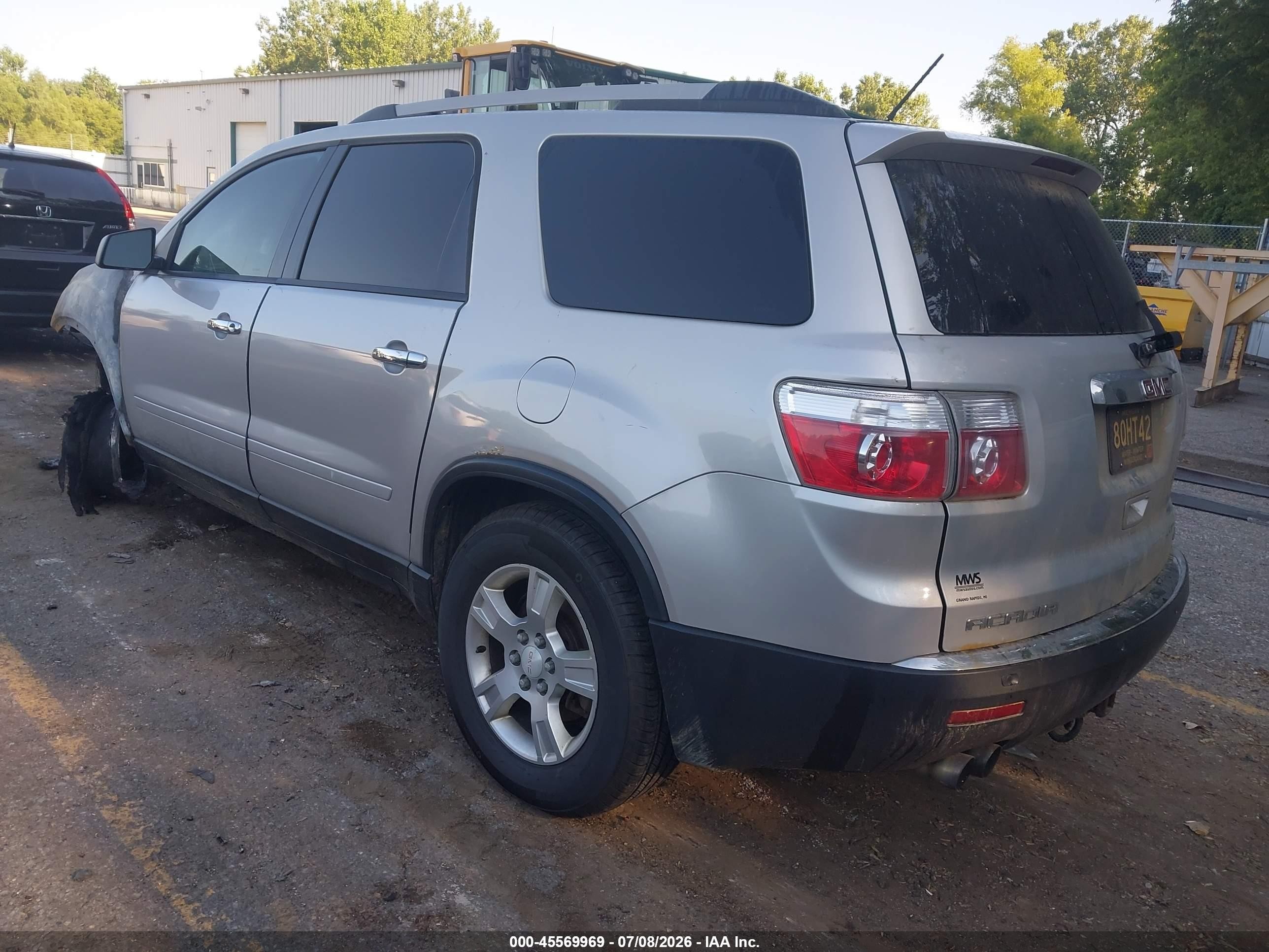 2011 Gmc Acadia Sle Gray vin: 1GKKVPED9BJ130780