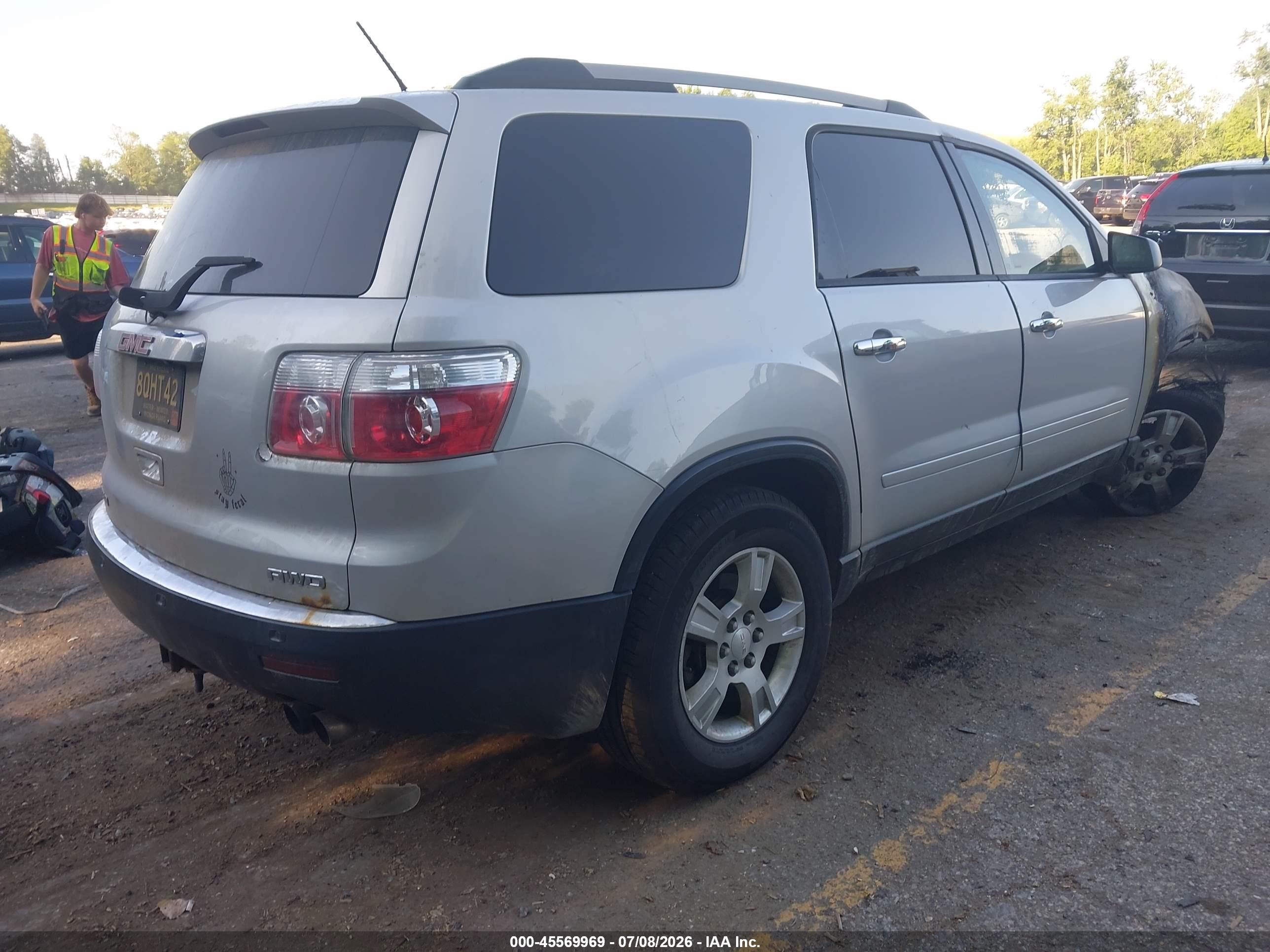 2011 Gmc Acadia Sle Gray vin: 1GKKVPED9BJ130780