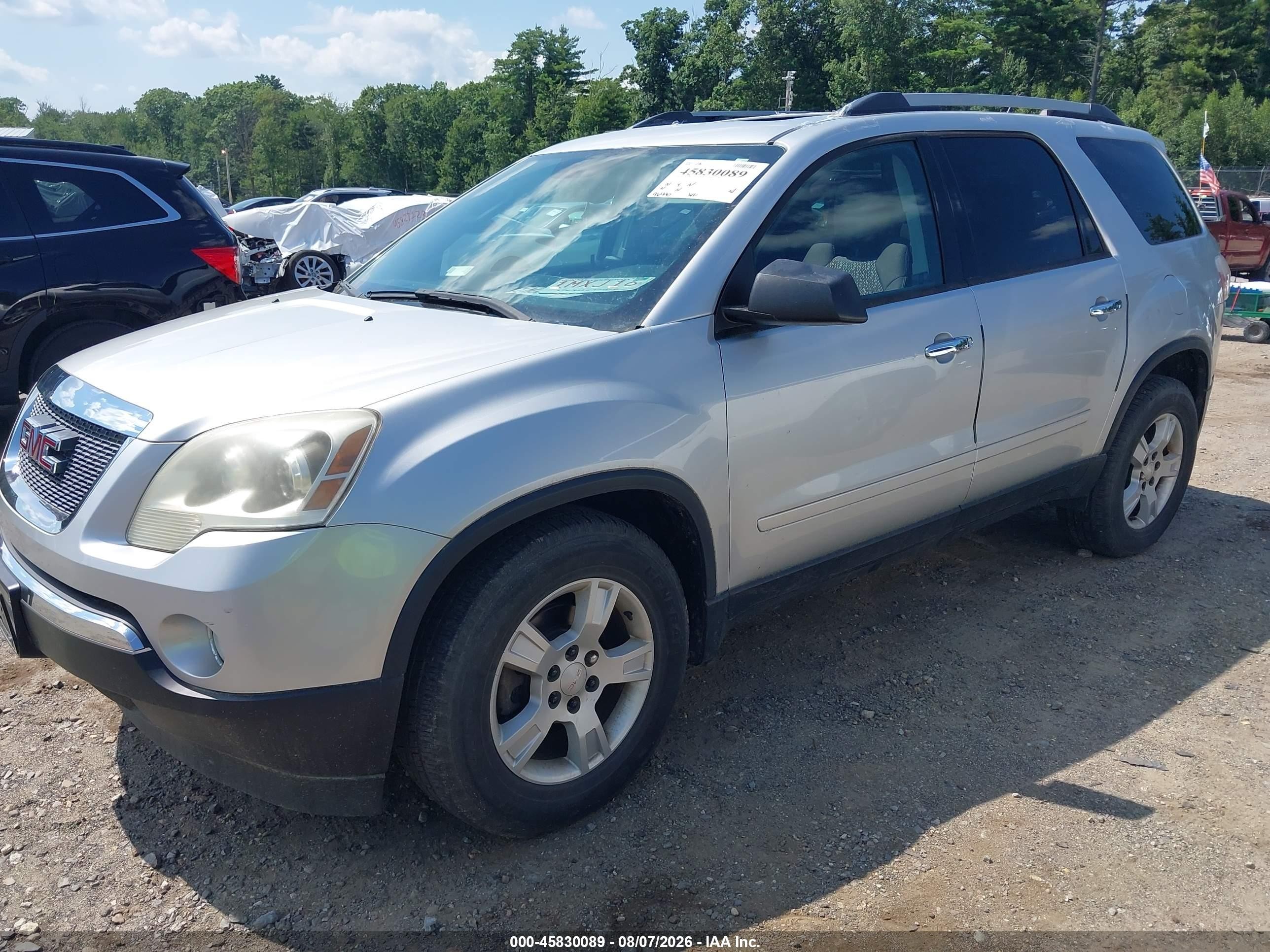 2011 Gmc Acadia Sle Silver vin: 1GKKVPED9BJ361954