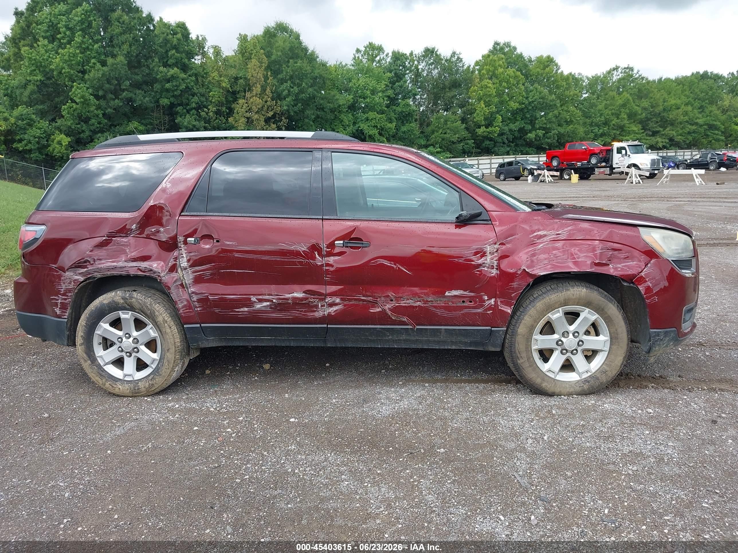 2015 Gmc Acadia Sle-2 Maroon vin: 1GKKVPKD0FJ184964