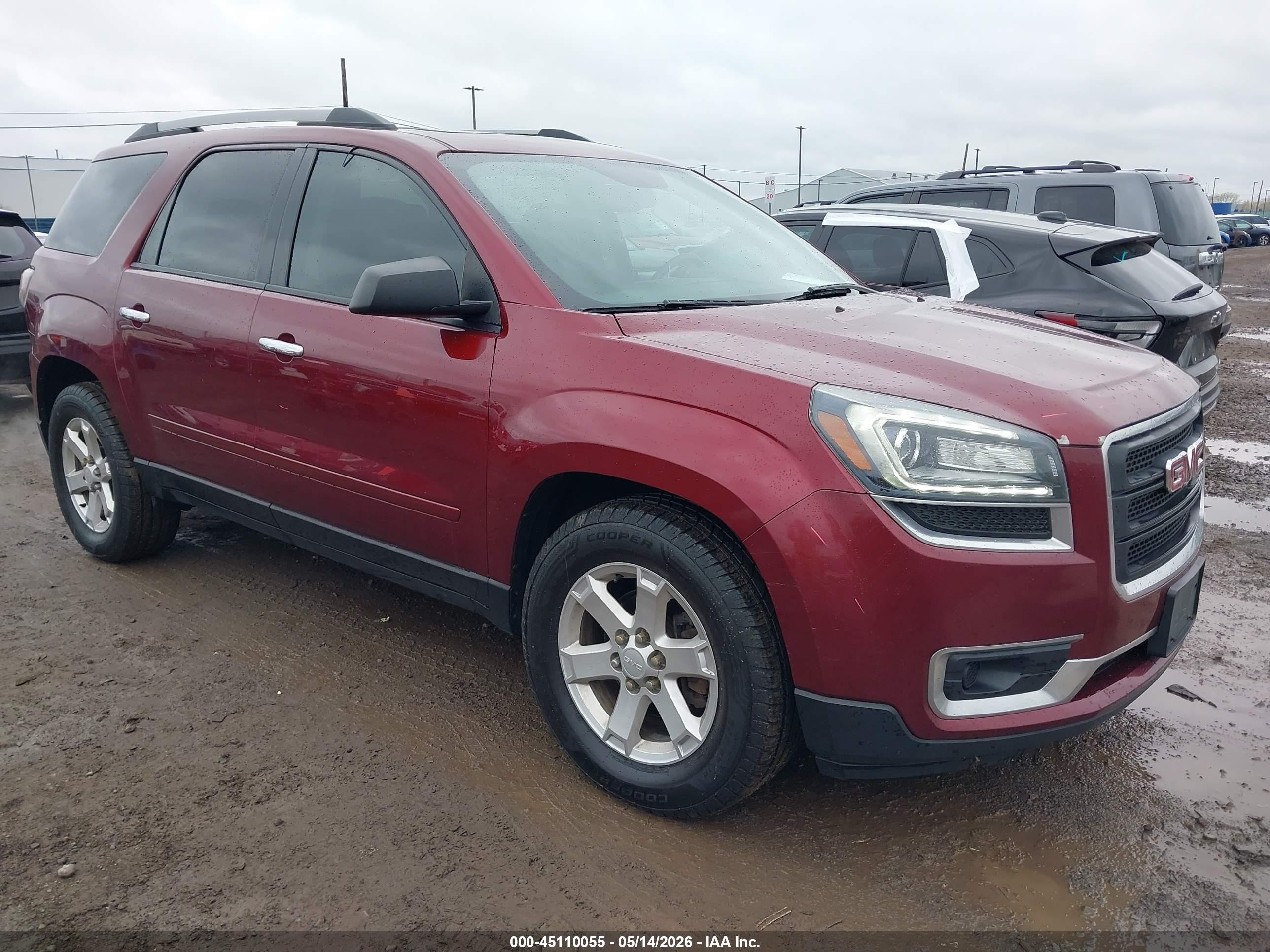 2015 Gmc Acadia Sle-2 Red vin: 1GKKVPKD1FJ109657