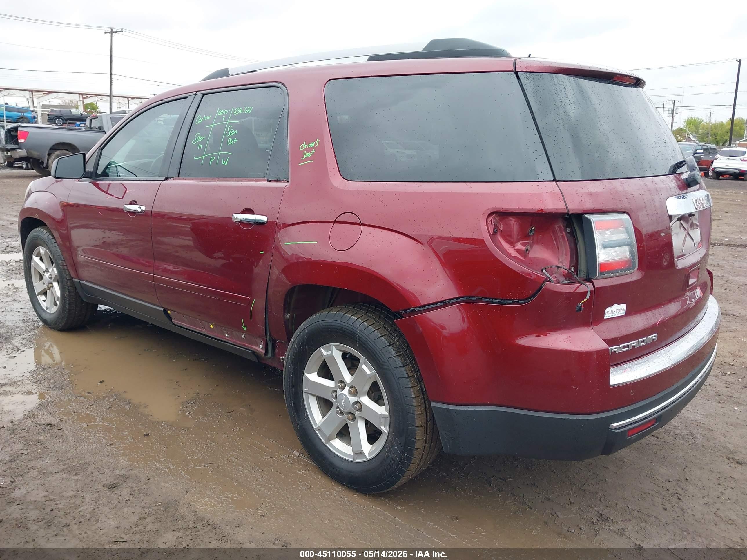 2015 Gmc Acadia Sle-2 Red vin: 1GKKVPKD1FJ109657