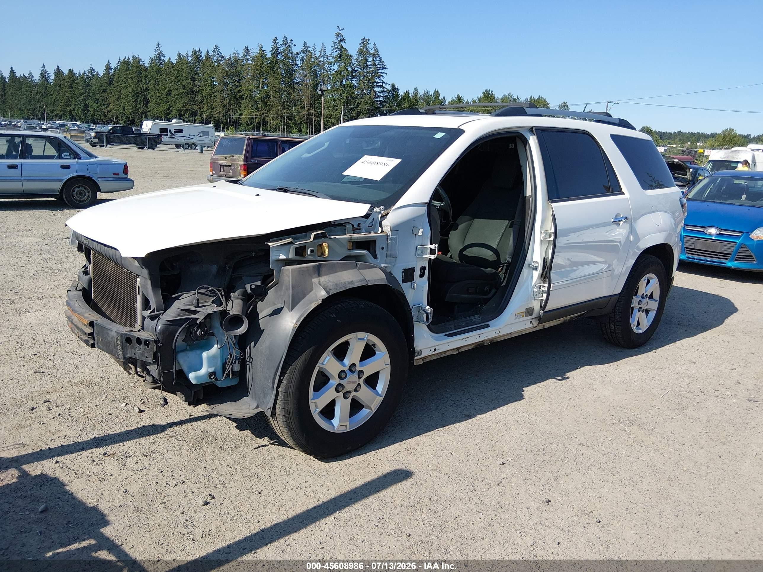 2015 Gmc Acadia Sle-2 White vin: 1GKKVPKD1FJ305629