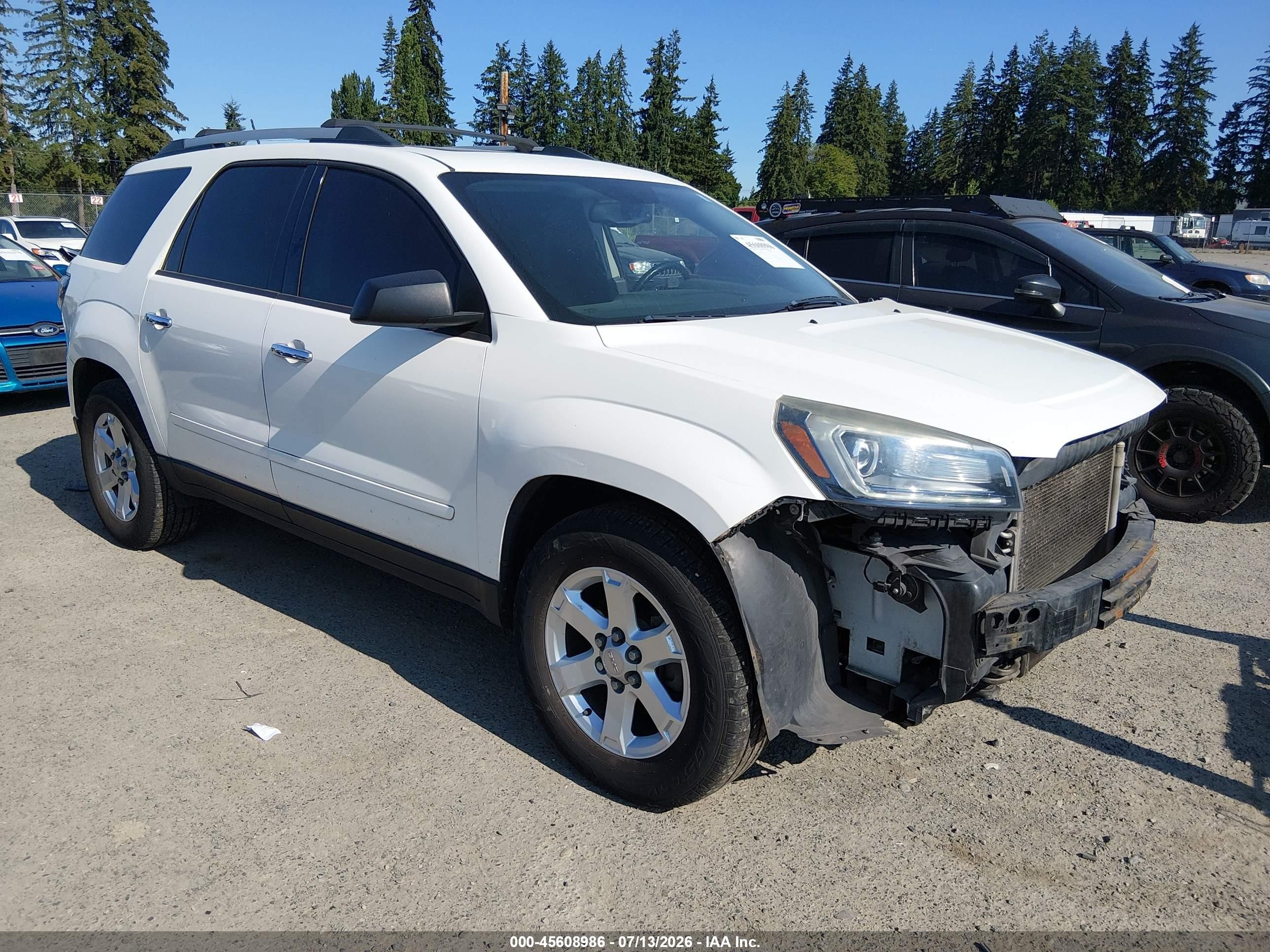 2015 Gmc Acadia Sle-2 White vin: 1GKKVPKD1FJ305629