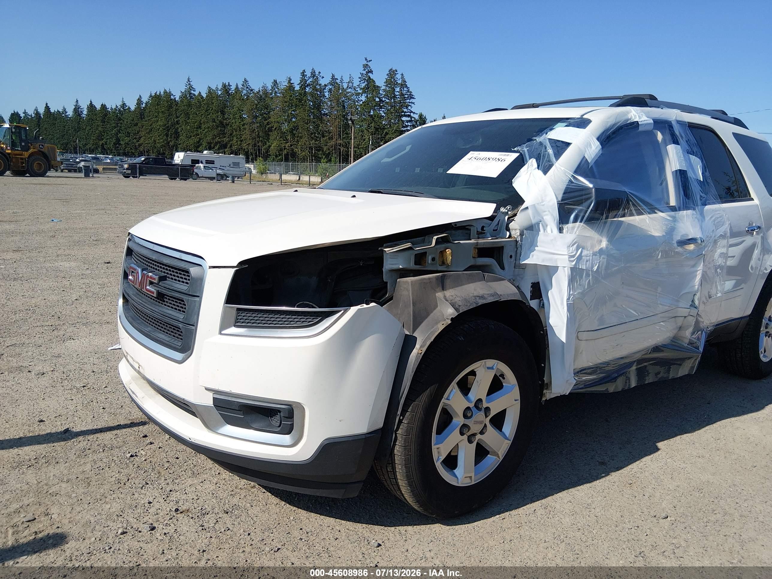 2015 Gmc Acadia Sle-2 White vin: 1GKKVPKD1FJ305629