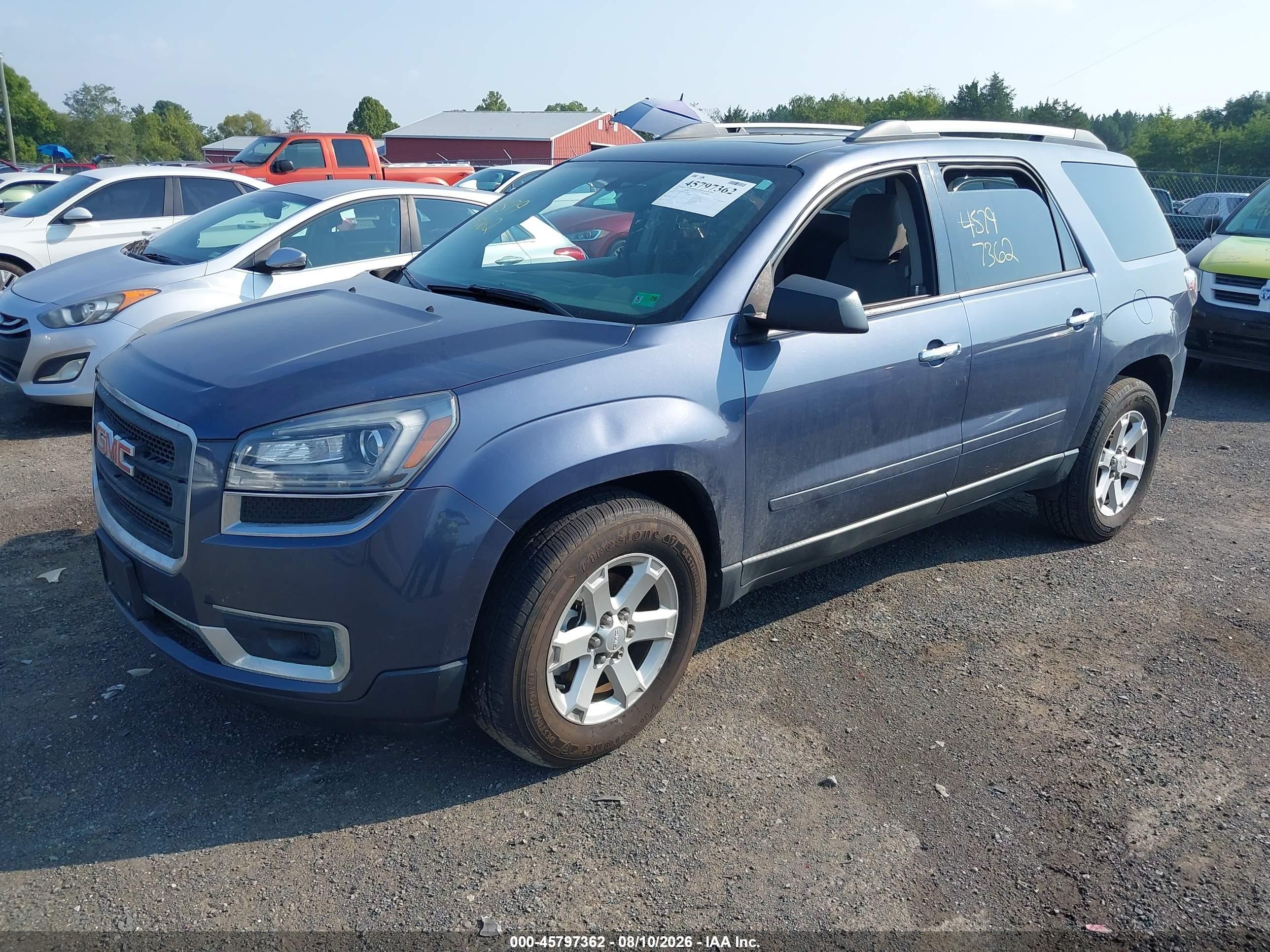 2014 Gmc Acadia Sle-2 Blue vin: 1GKKVPKD2EJ250459