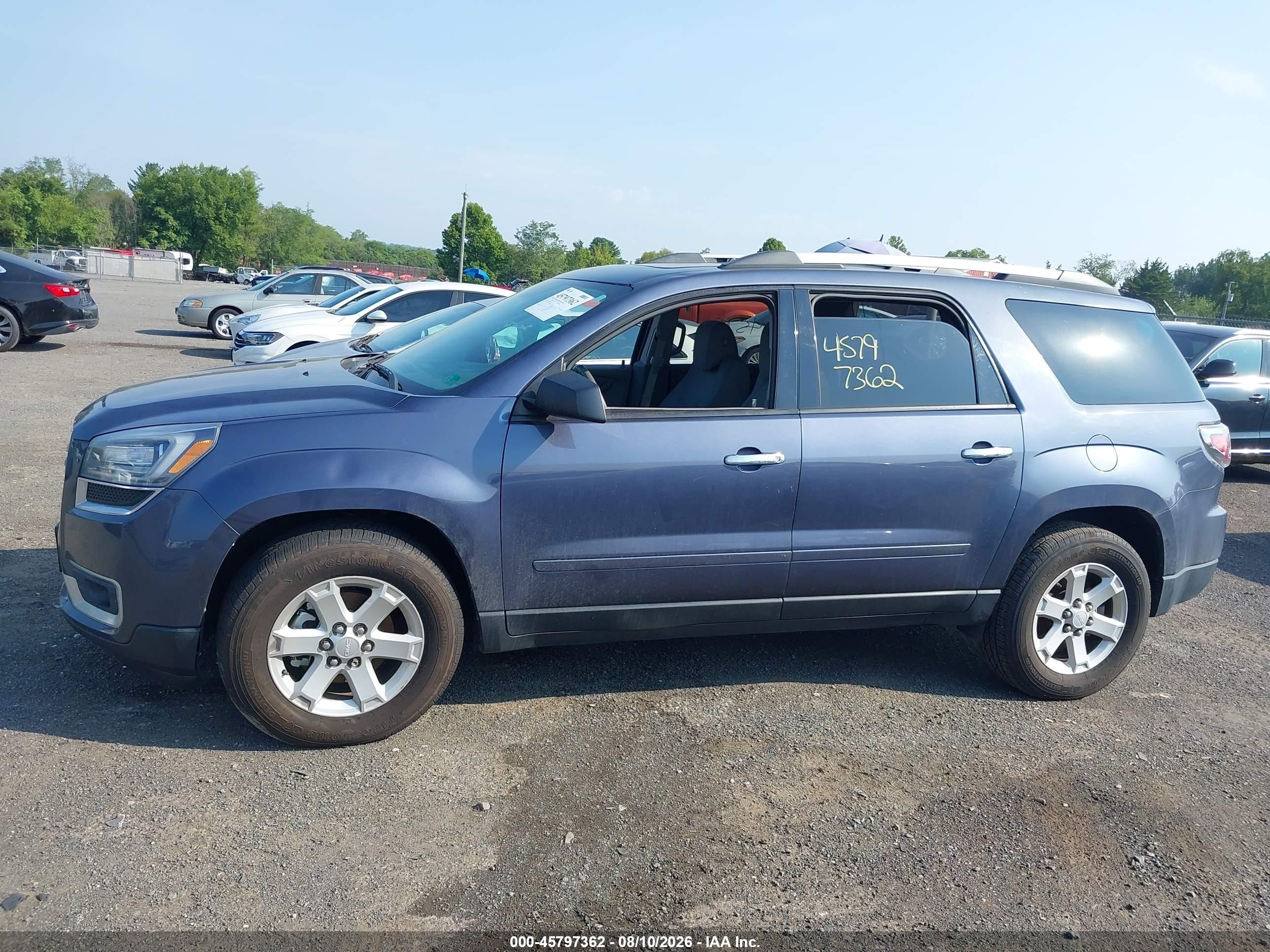 2014 Gmc Acadia Sle-2 Blue vin: 1GKKVPKD2EJ250459
