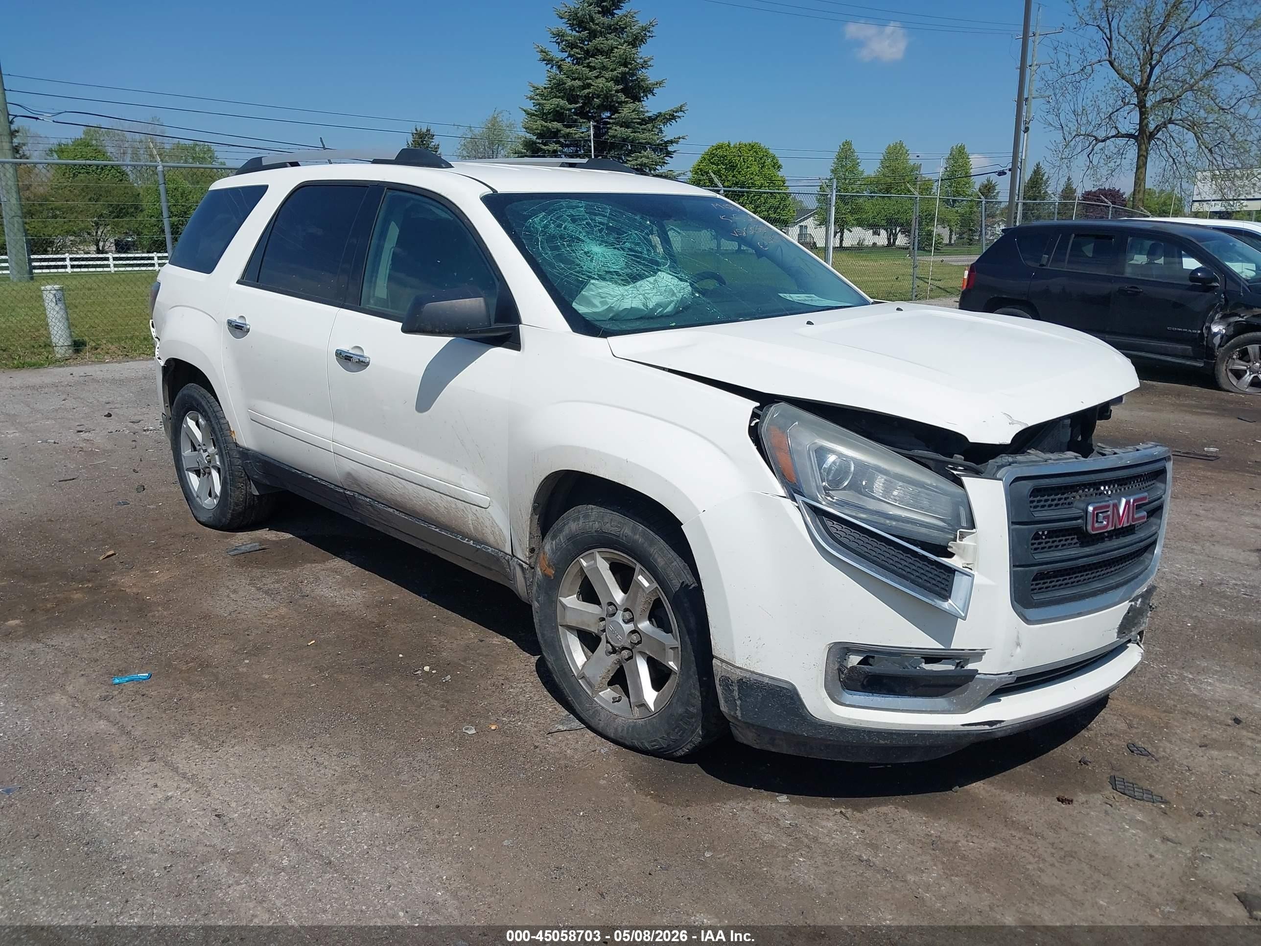 2015 Gmc Acadia Sle-2 White vin: 1GKKVPKD2FJ260846
