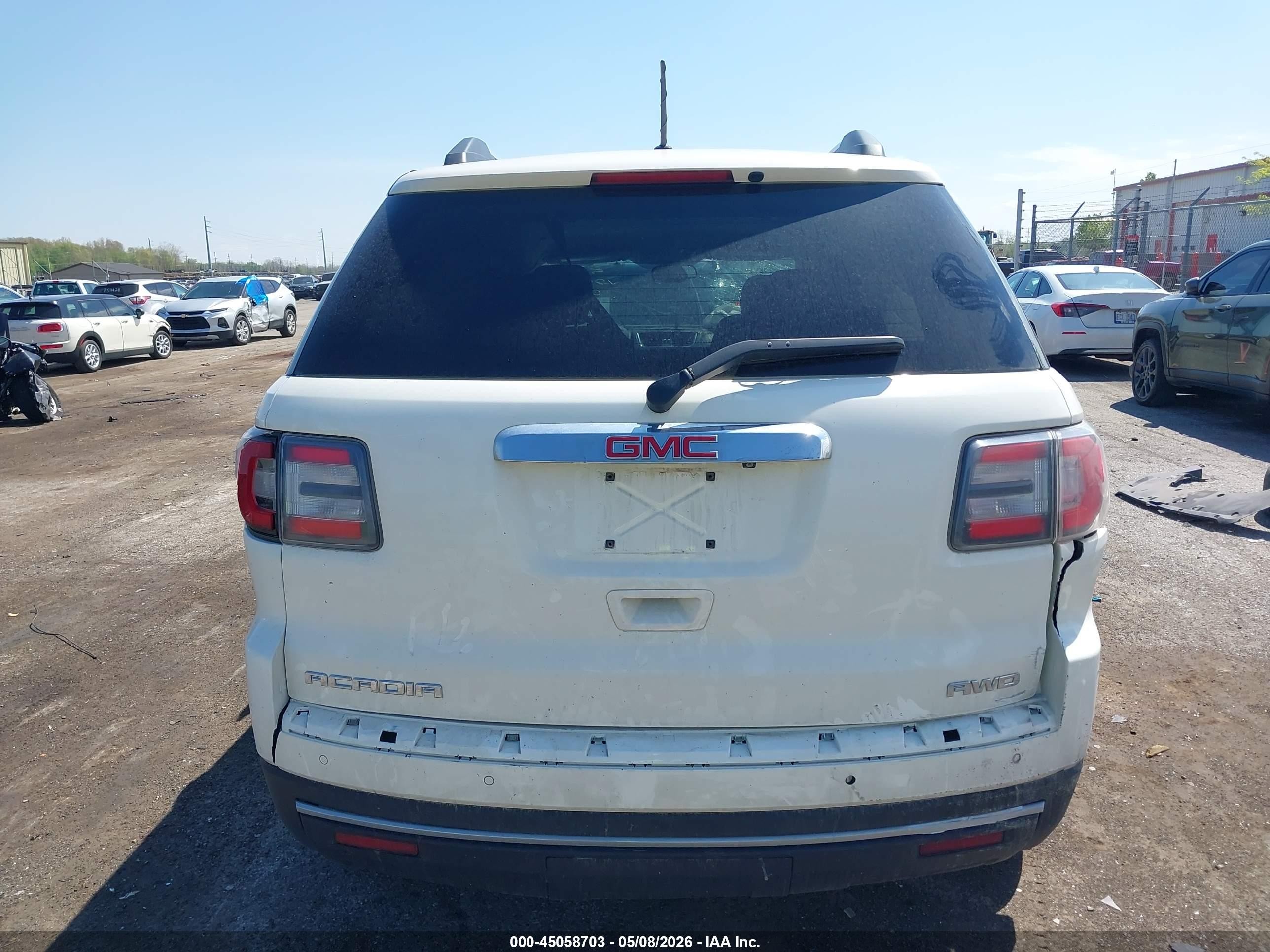 2015 Gmc Acadia Sle-2 White vin: 1GKKVPKD2FJ260846