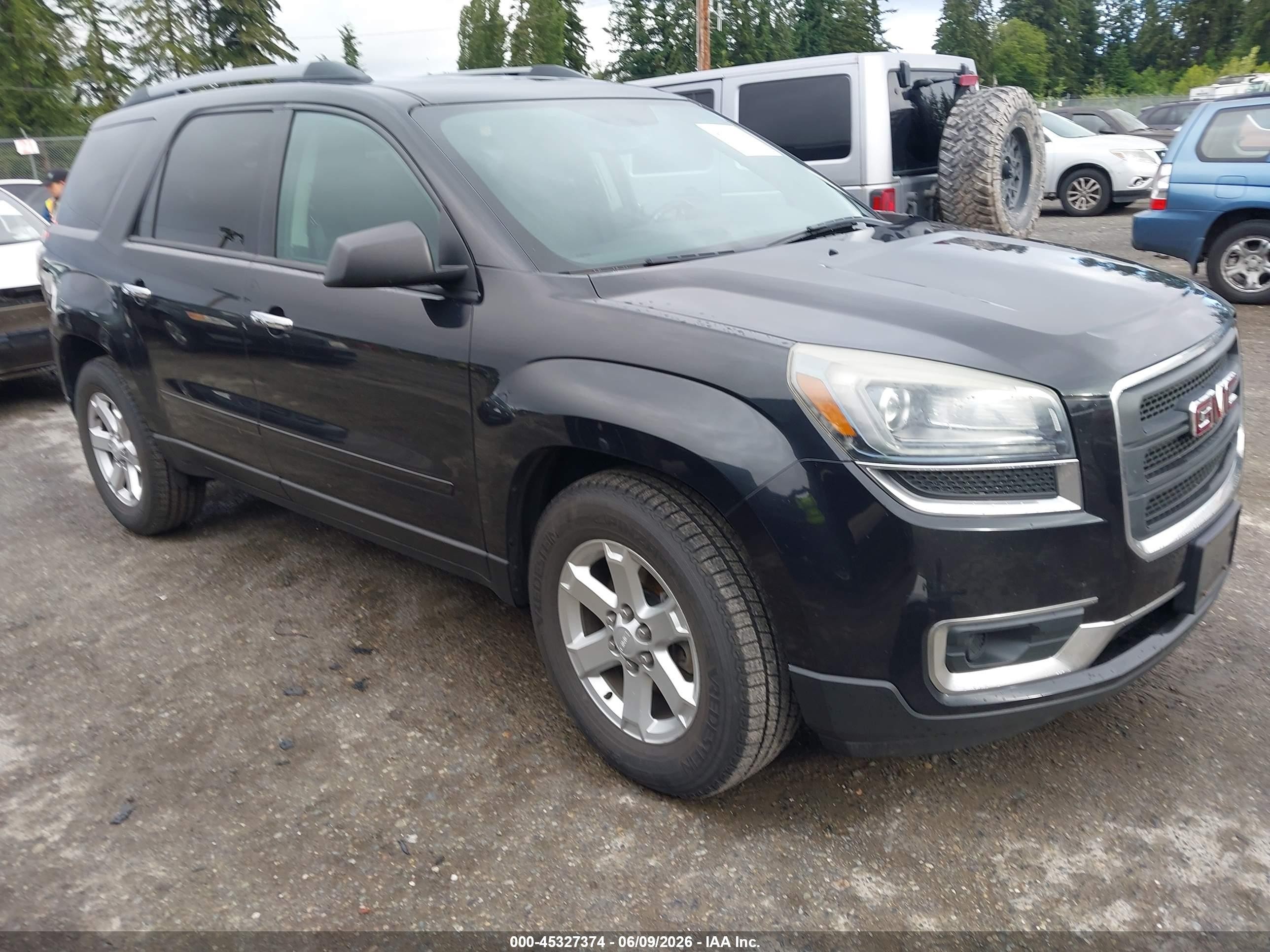 2014 Gmc Acadia Sle-2 Black vin: 1GKKVPKD4EJ123003