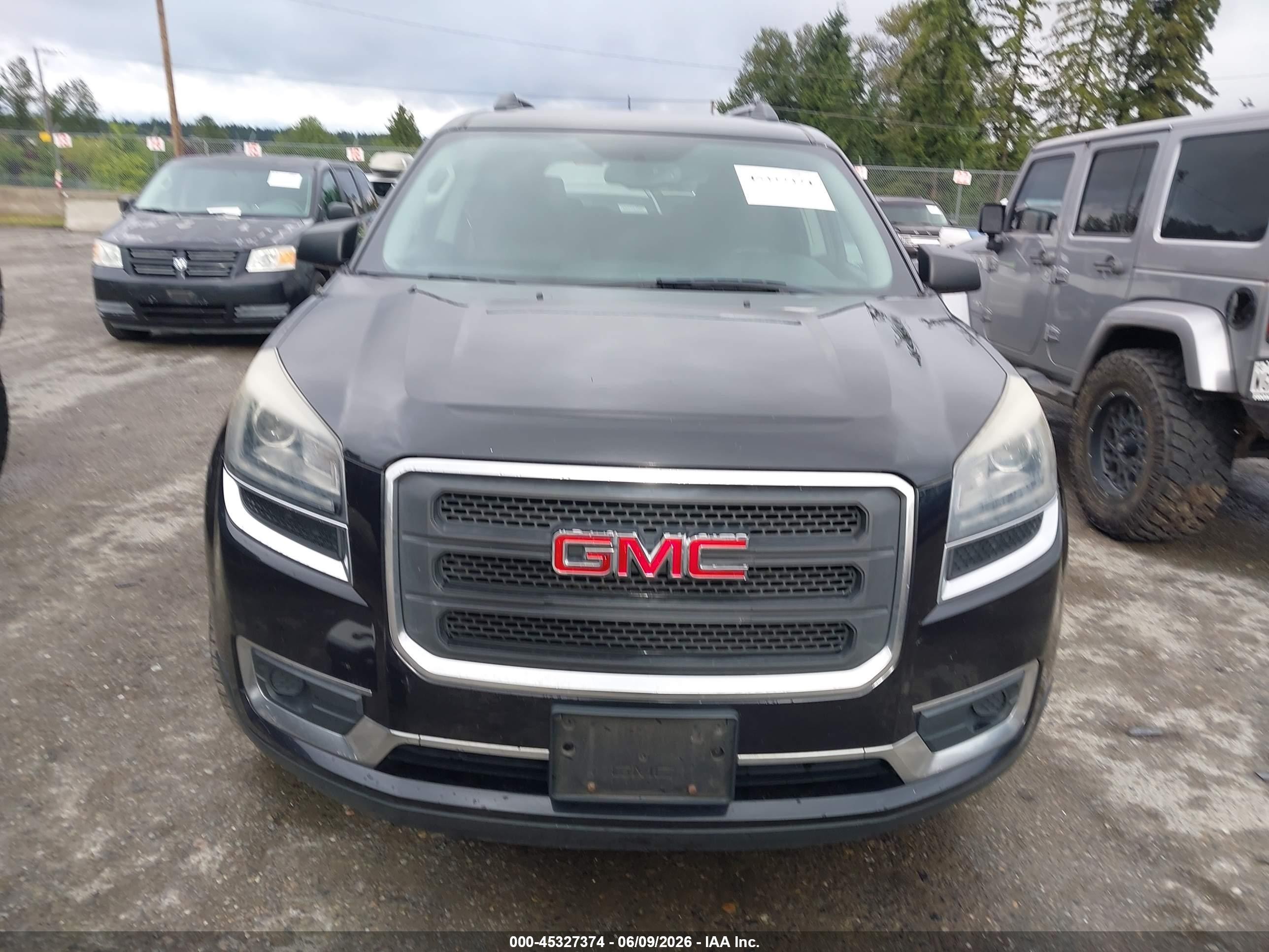 2014 Gmc Acadia Sle-2 Black vin: 1GKKVPKD4EJ123003