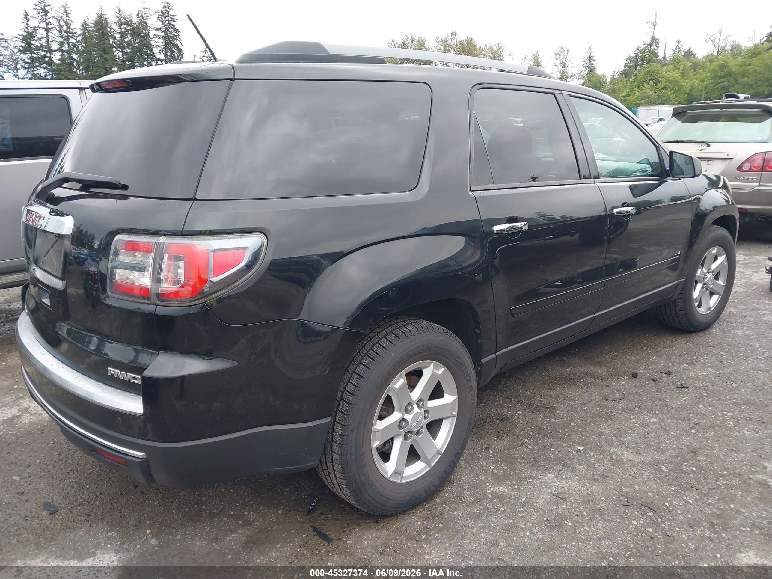 2014 Gmc Acadia Sle-2 Black vin: 1GKKVPKD4EJ123003