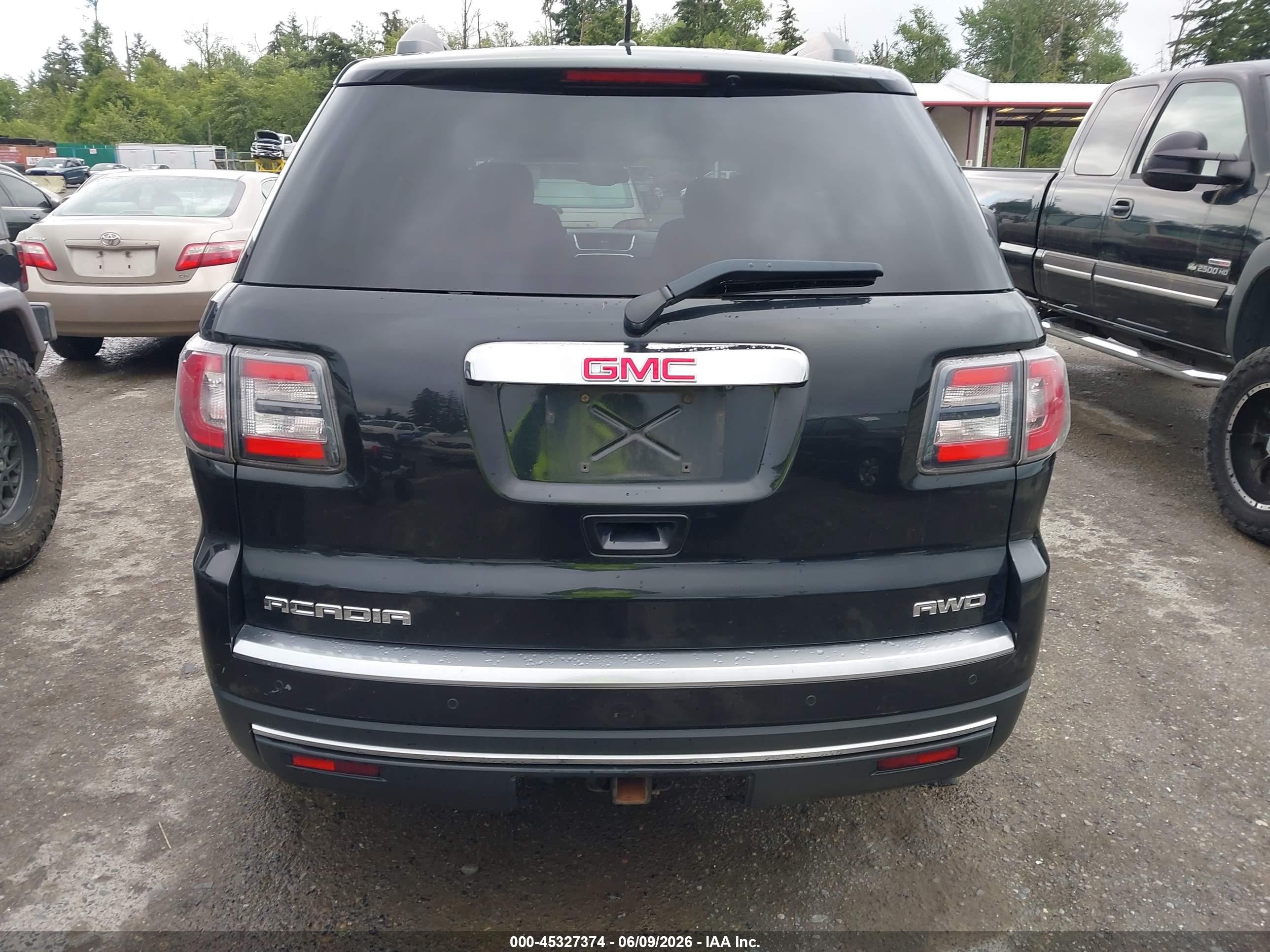 2014 Gmc Acadia Sle-2 Black vin: 1GKKVPKD4EJ123003