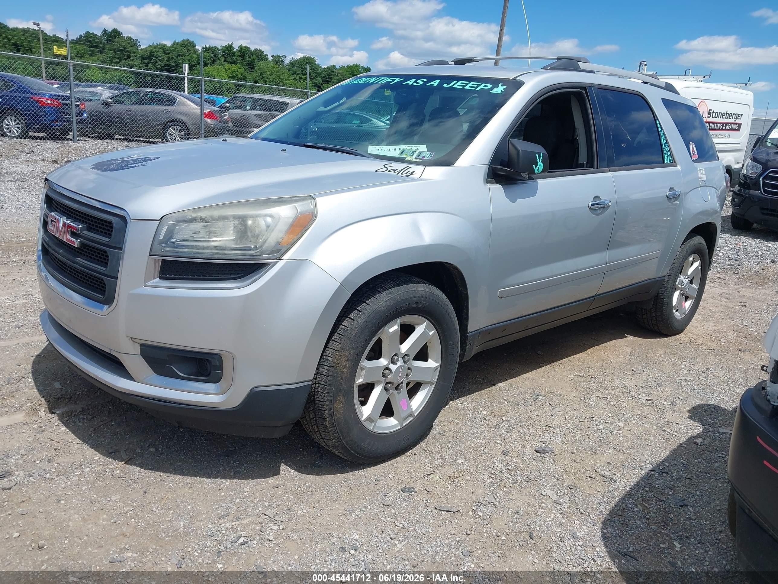 2013 Gmc Acadia Sle-2 Silver vin: 1GKKVPKD7DJ175174