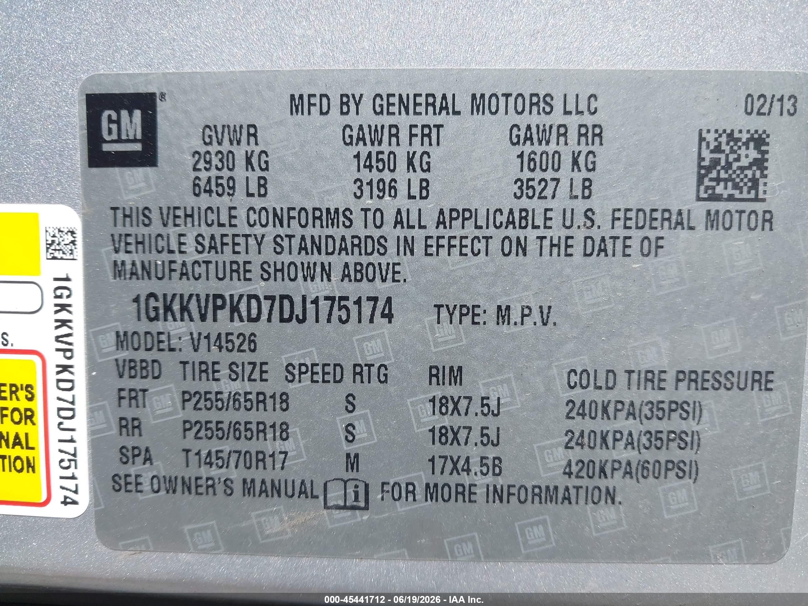 2013 Gmc Acadia Sle-2 Silver vin: 1GKKVPKD7DJ175174