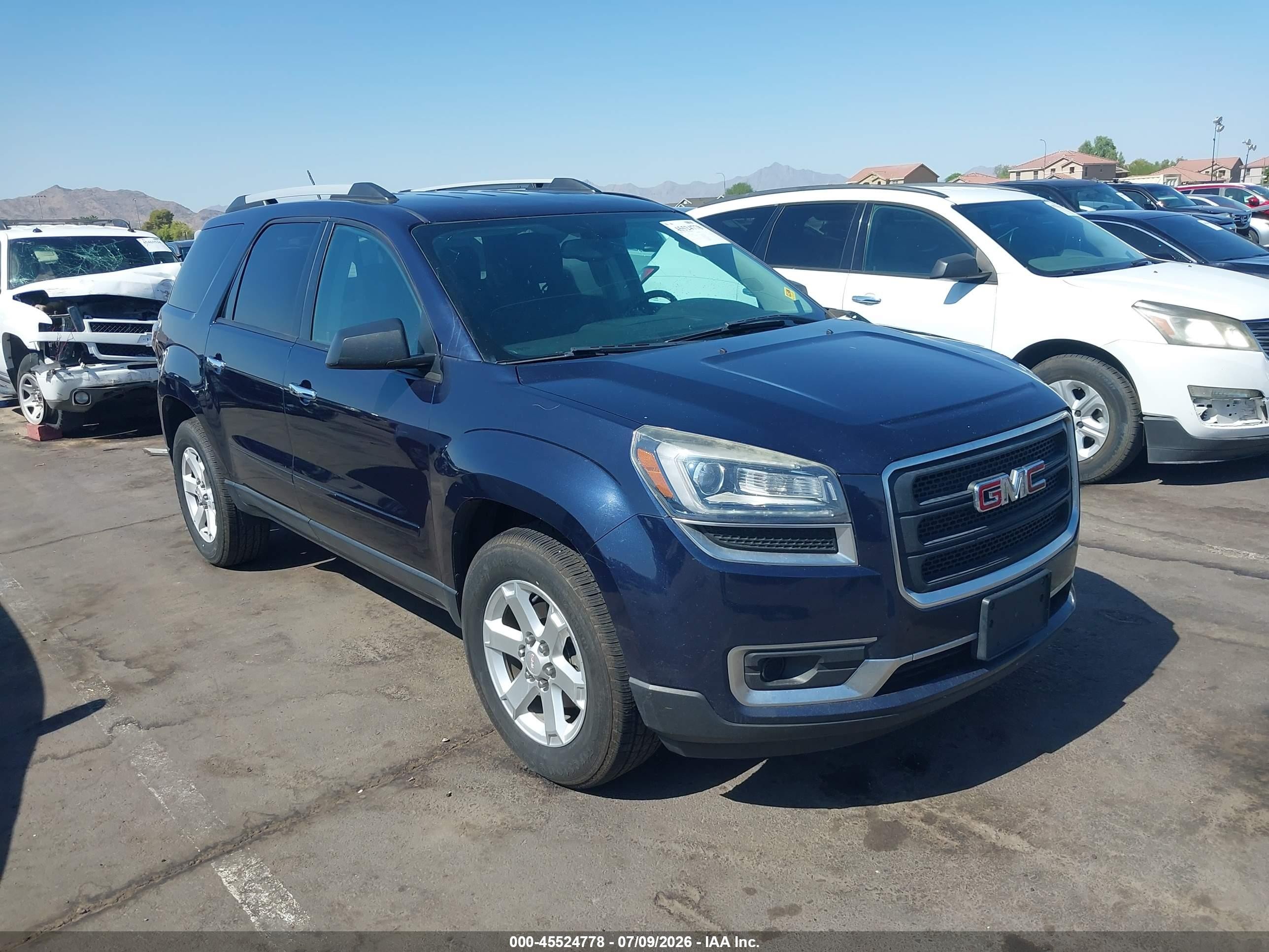 2015 Gmc Acadia Sle-2 Black vin: 1GKKVPKD7FJ344094