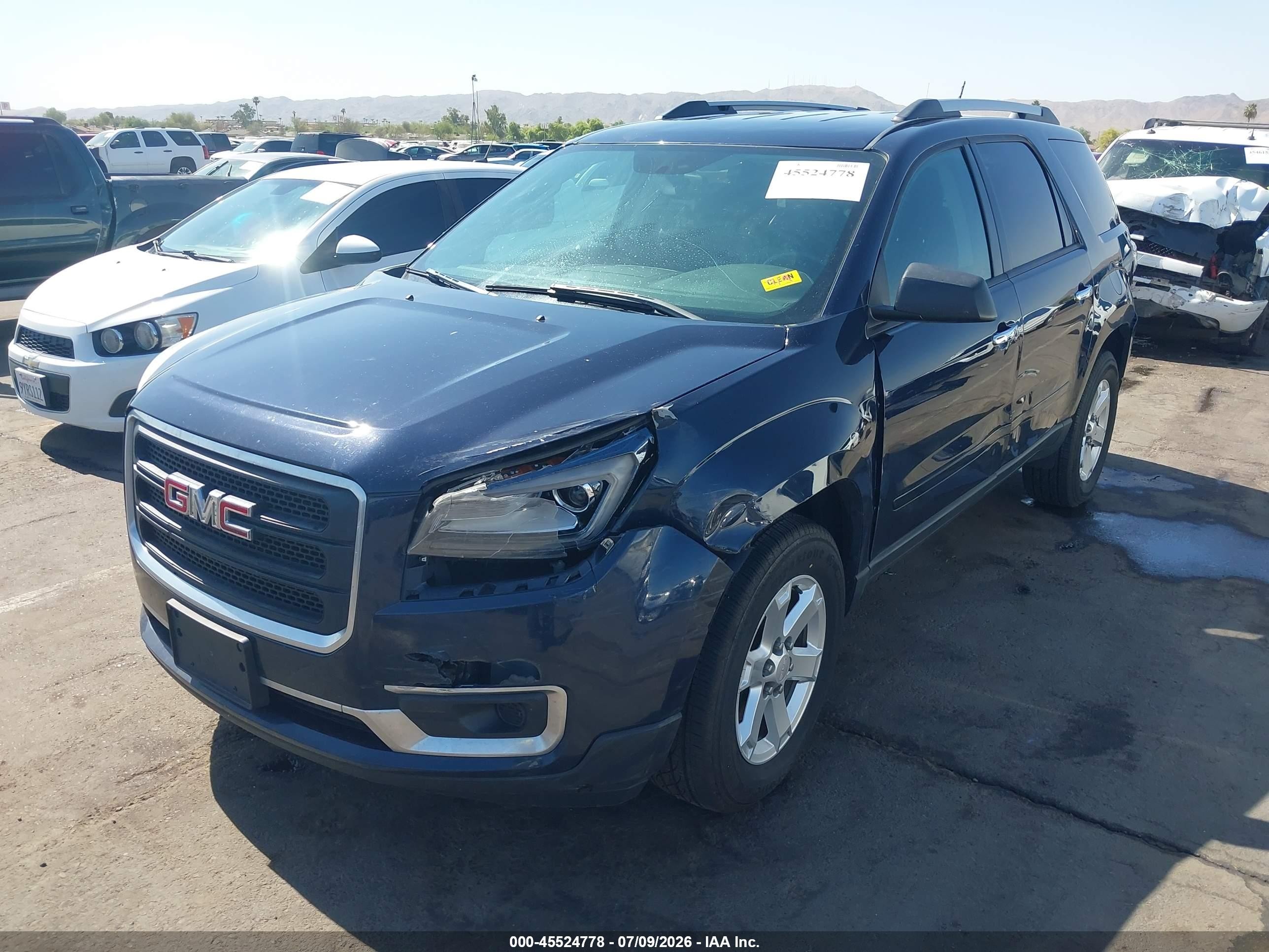 2015 Gmc Acadia Sle-2 Black vin: 1GKKVPKD7FJ344094