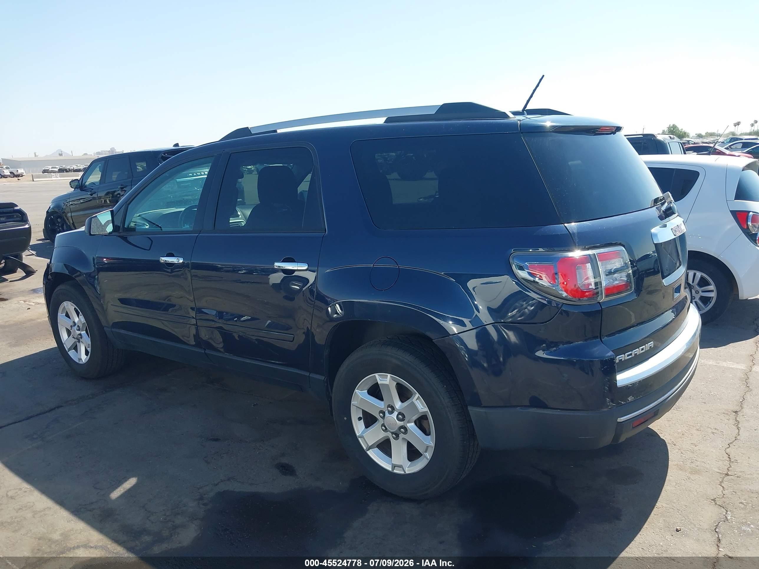 2015 Gmc Acadia Sle-2 Black vin: 1GKKVPKD7FJ344094