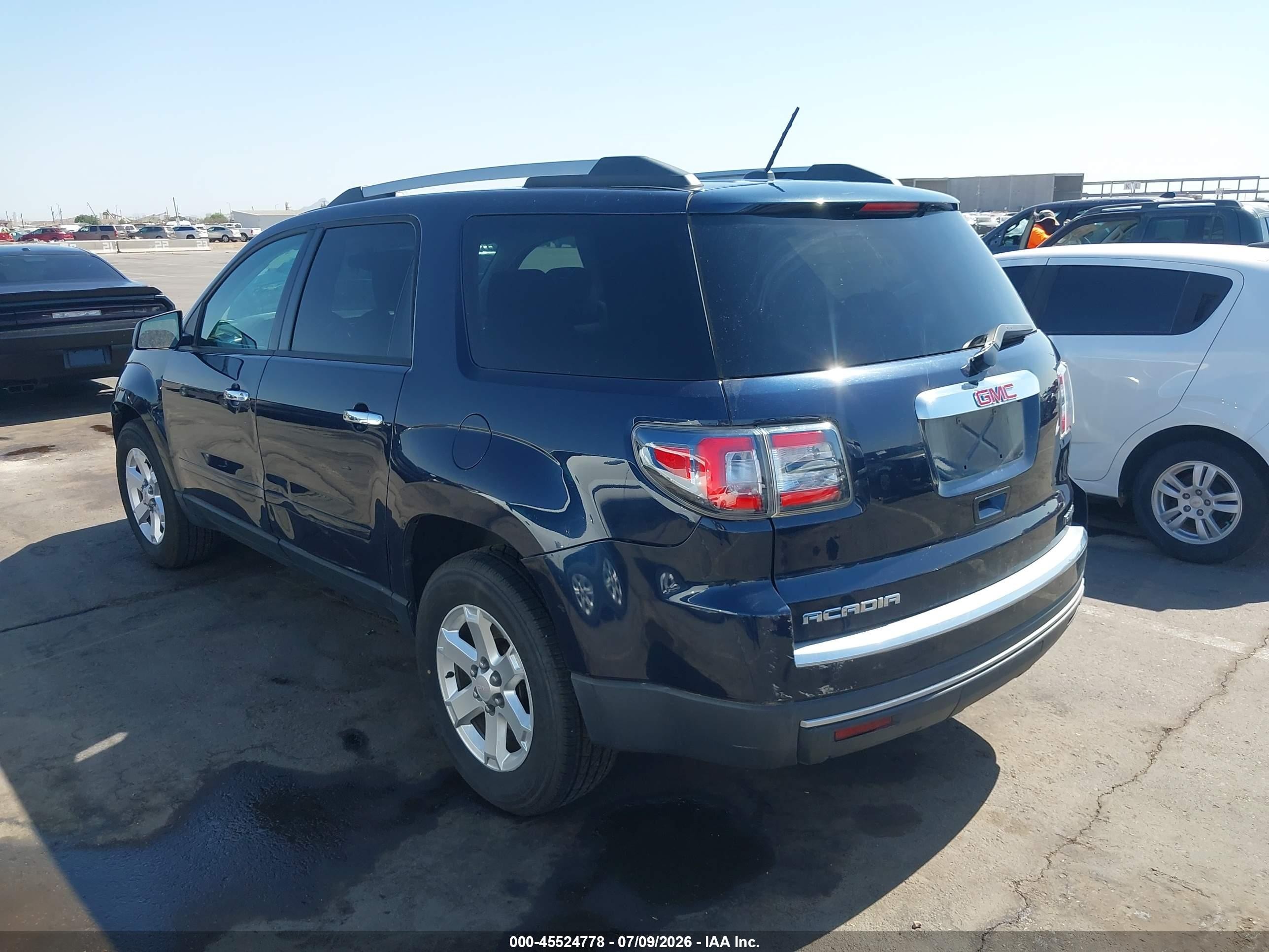 2015 Gmc Acadia Sle-2 Black vin: 1GKKVPKD7FJ344094