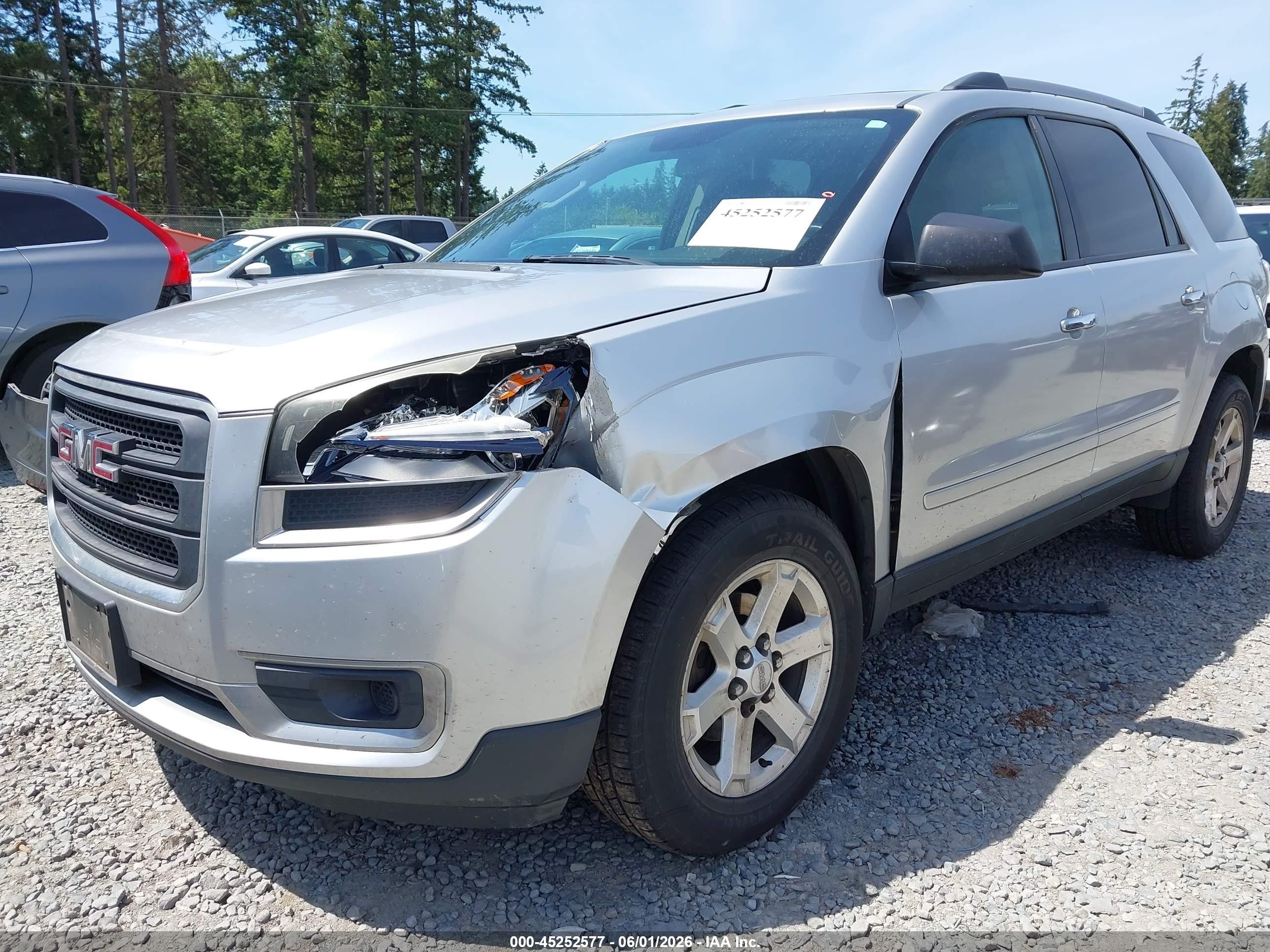 2015 Gmc Acadia Sle-2 Silver vin: 1GKKVPKD7FJ372557