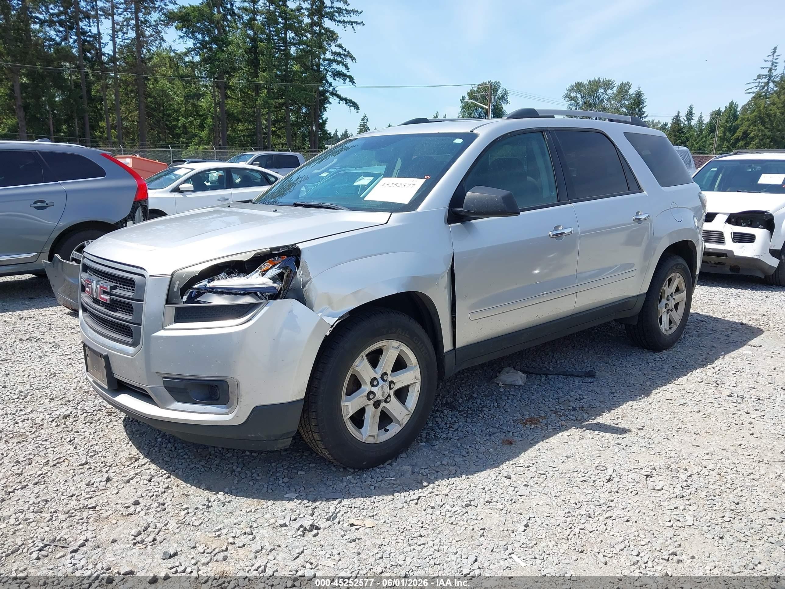 2015 Gmc Acadia Sle-2 Silver vin: 1GKKVPKD7FJ372557