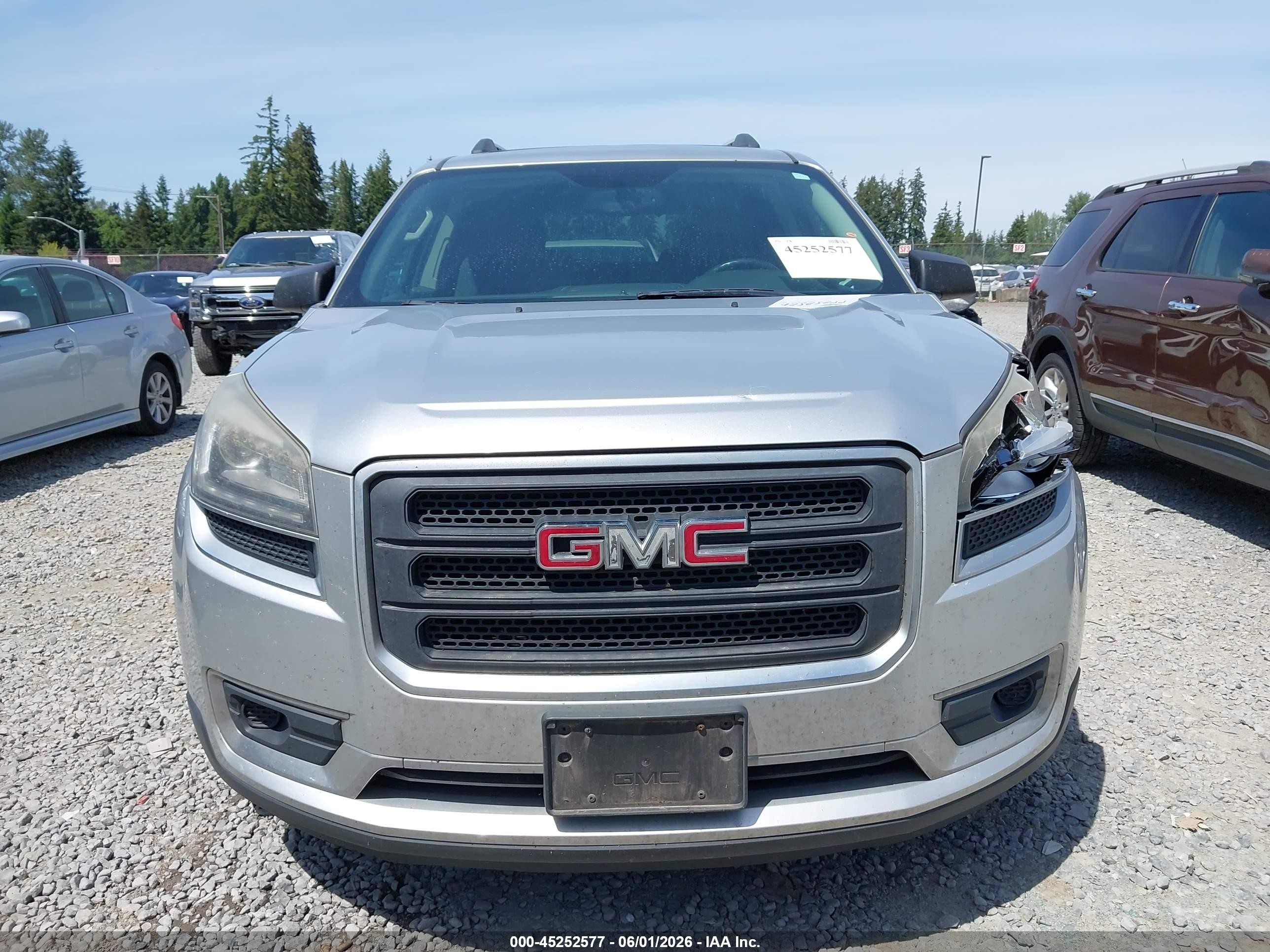 2015 Gmc Acadia Sle-2 Silver vin: 1GKKVPKD7FJ372557