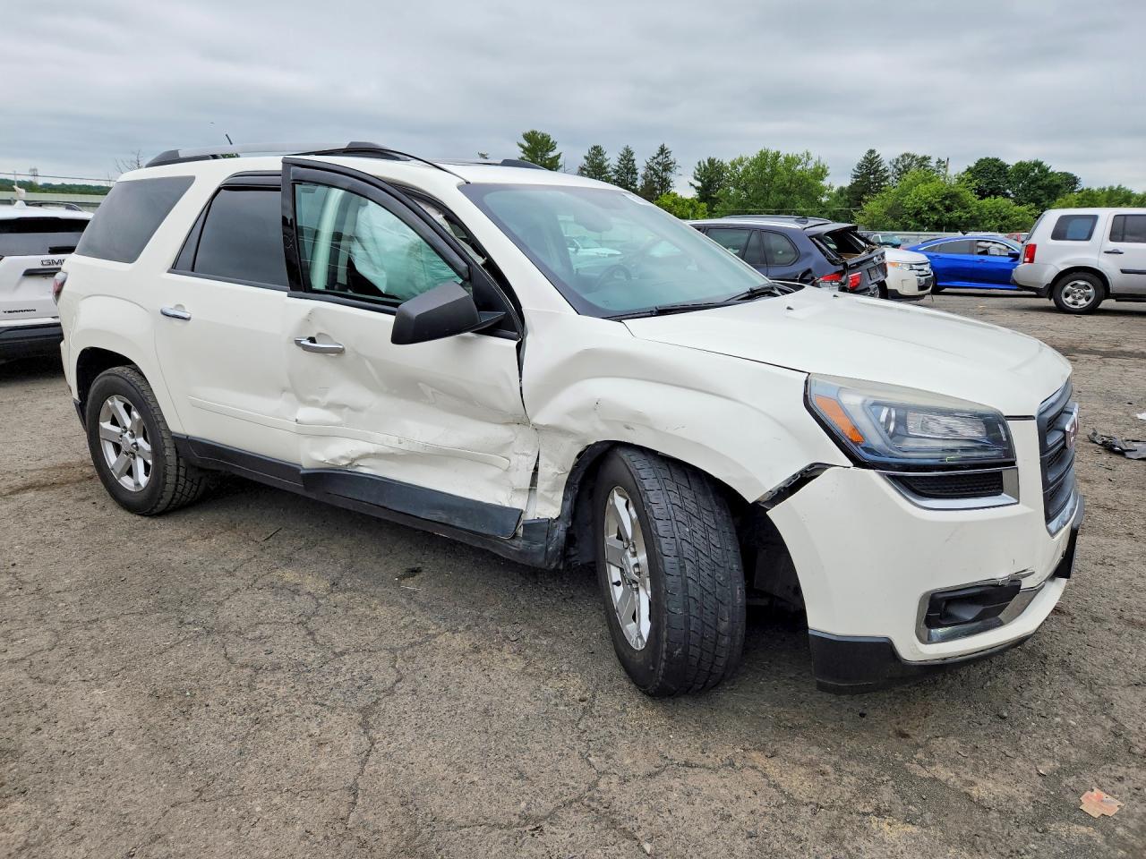 2014 Gmc Acadia Sle White vin: 1GKKVPKD8EJ375417