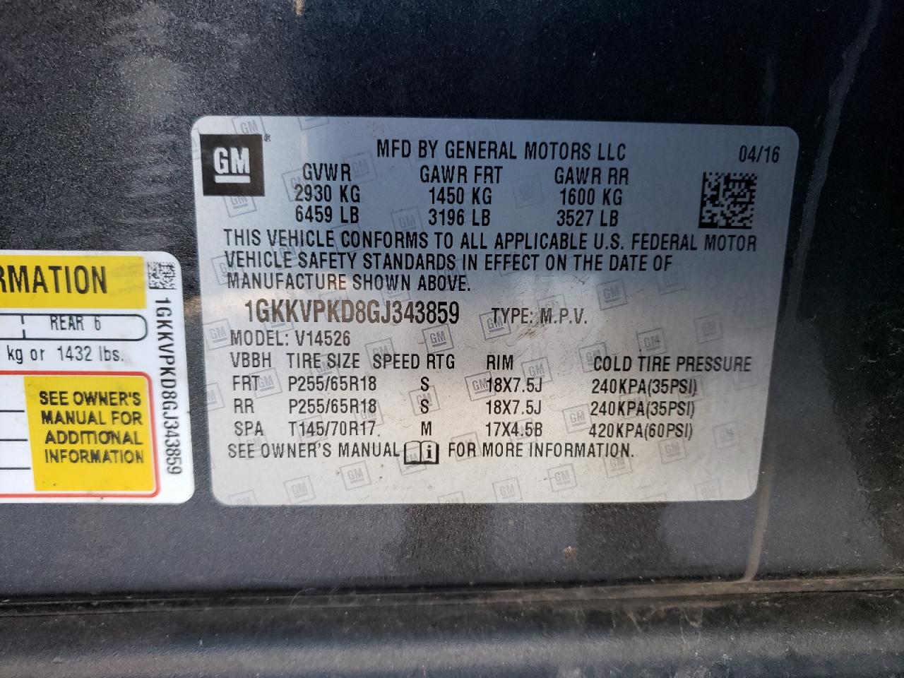 2016 Gmc Acadia Sle Gray vin: 1GKKVPKD8GJ343859