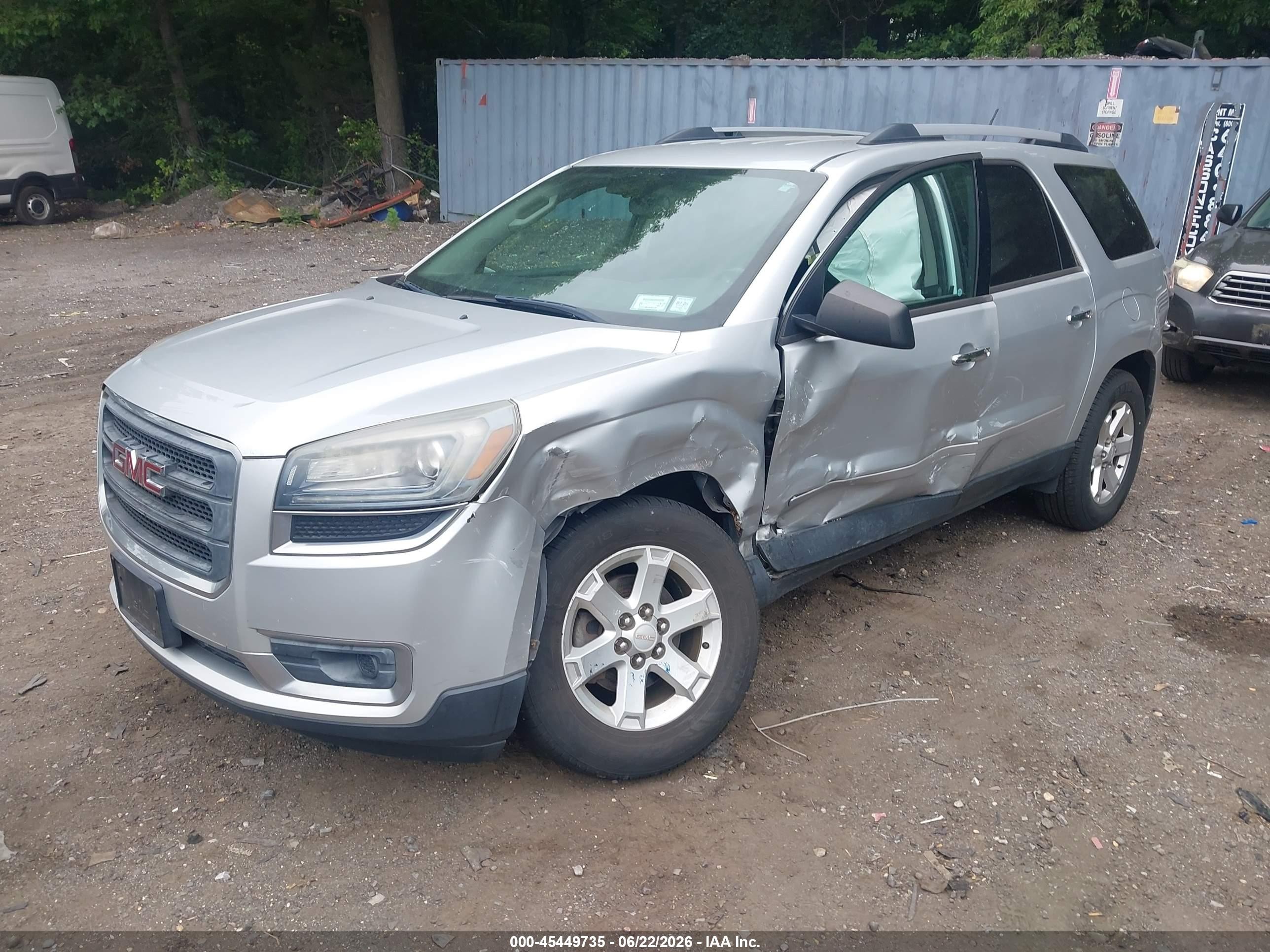 2014 Gmc Acadia Sle-2 Silver vin: 1GKKVPKD9EJ359744