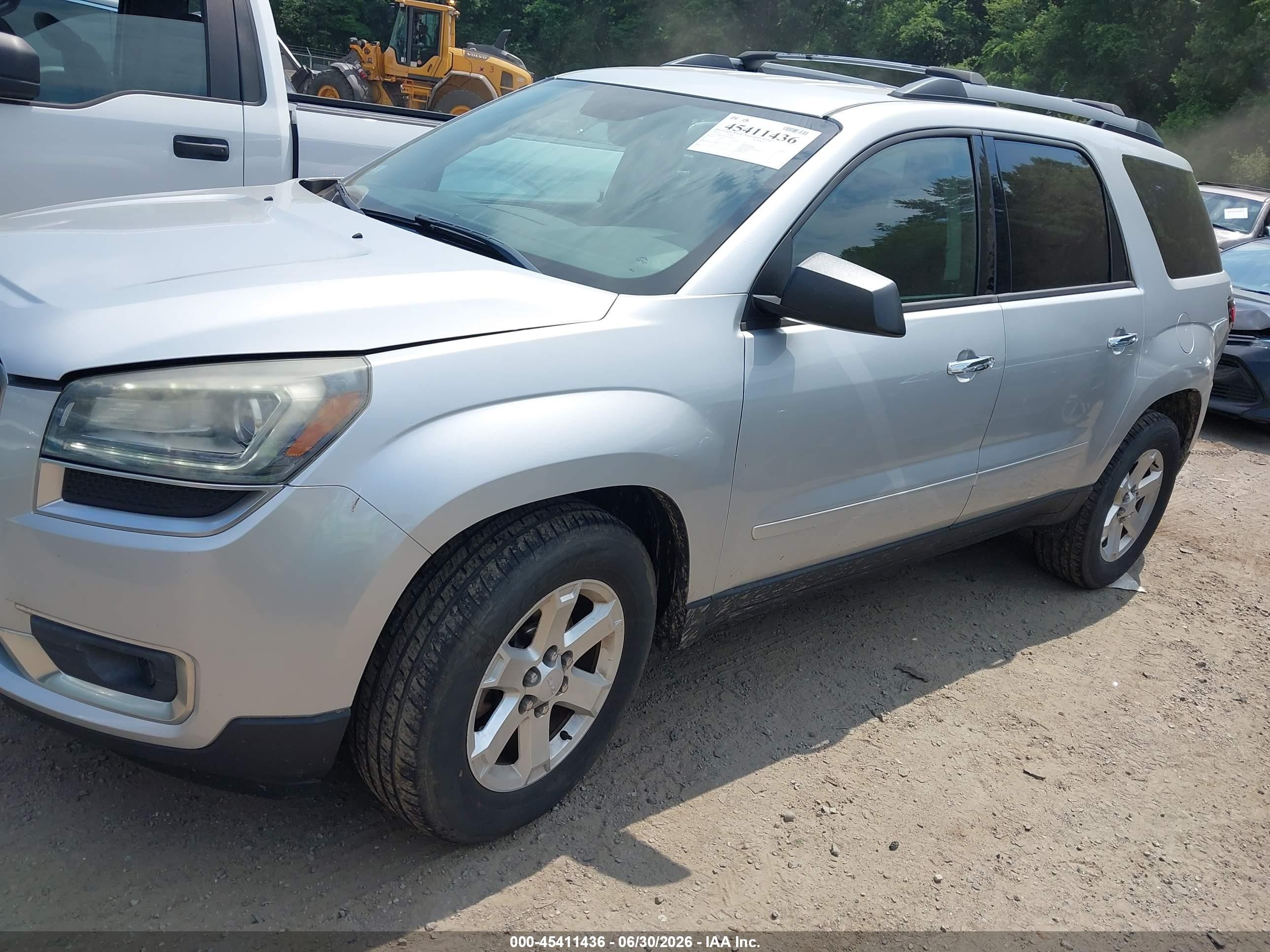 2015 Gmc Acadia Sle-2 Silver vin: 1GKKVPKD9FJ296114