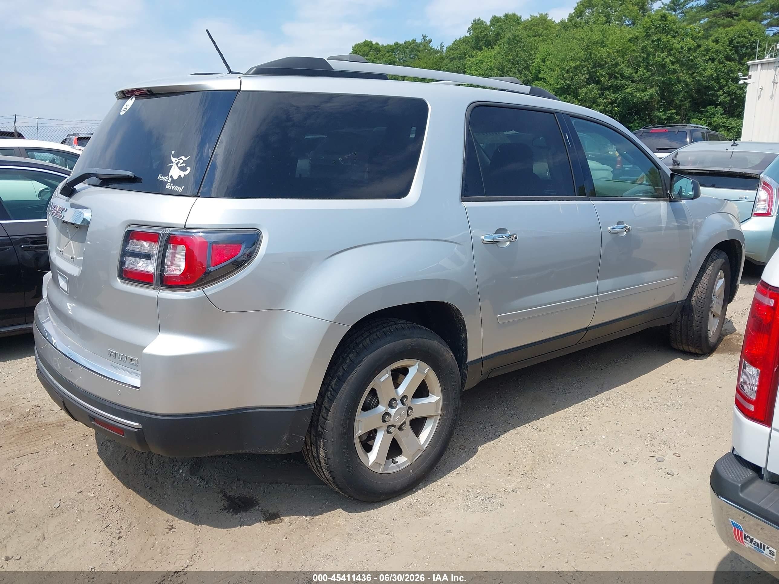 2015 Gmc Acadia Sle-2 Silver vin: 1GKKVPKD9FJ296114