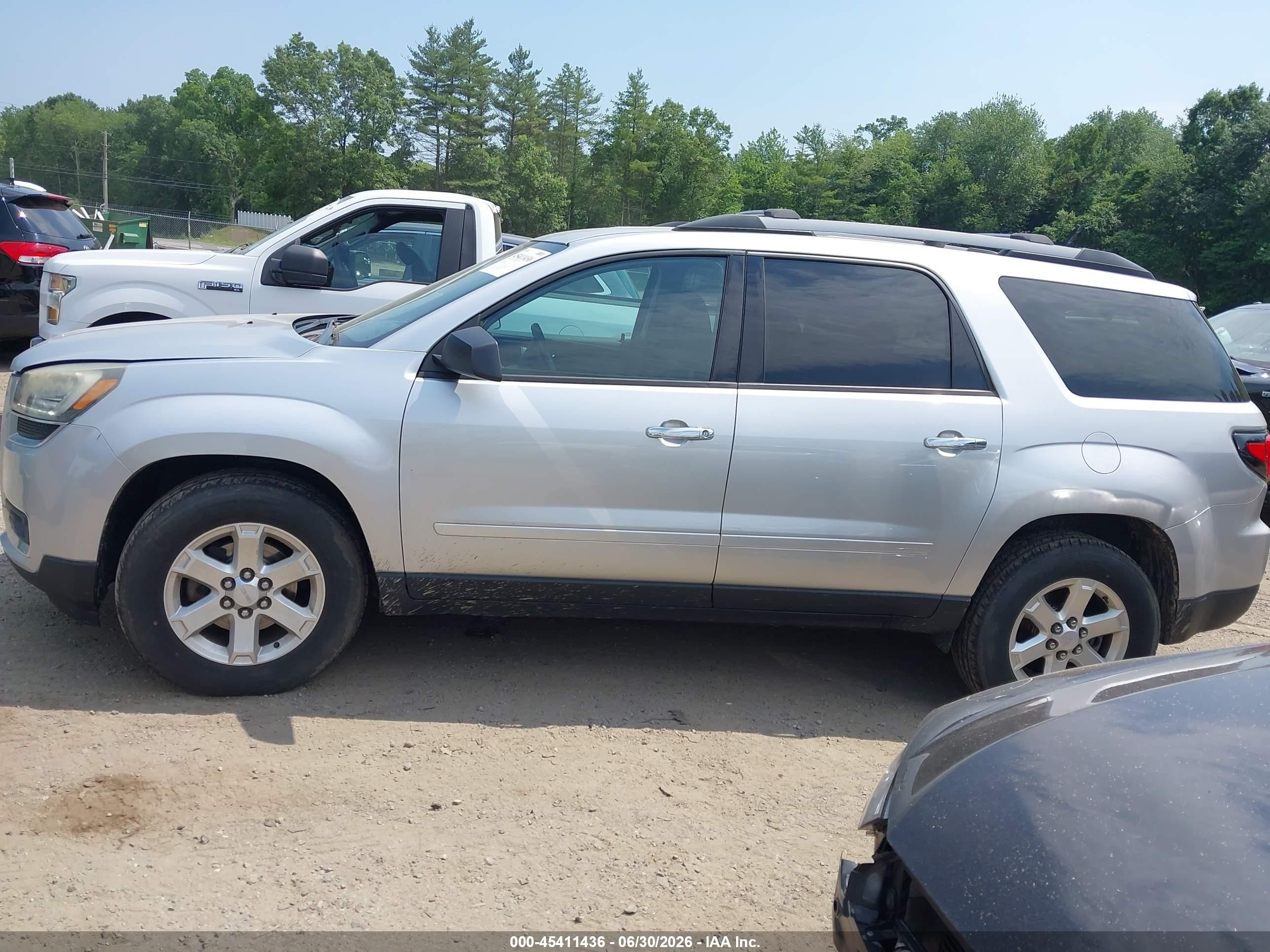 2015 Gmc Acadia Sle-2 Silver vin: 1GKKVPKD9FJ296114