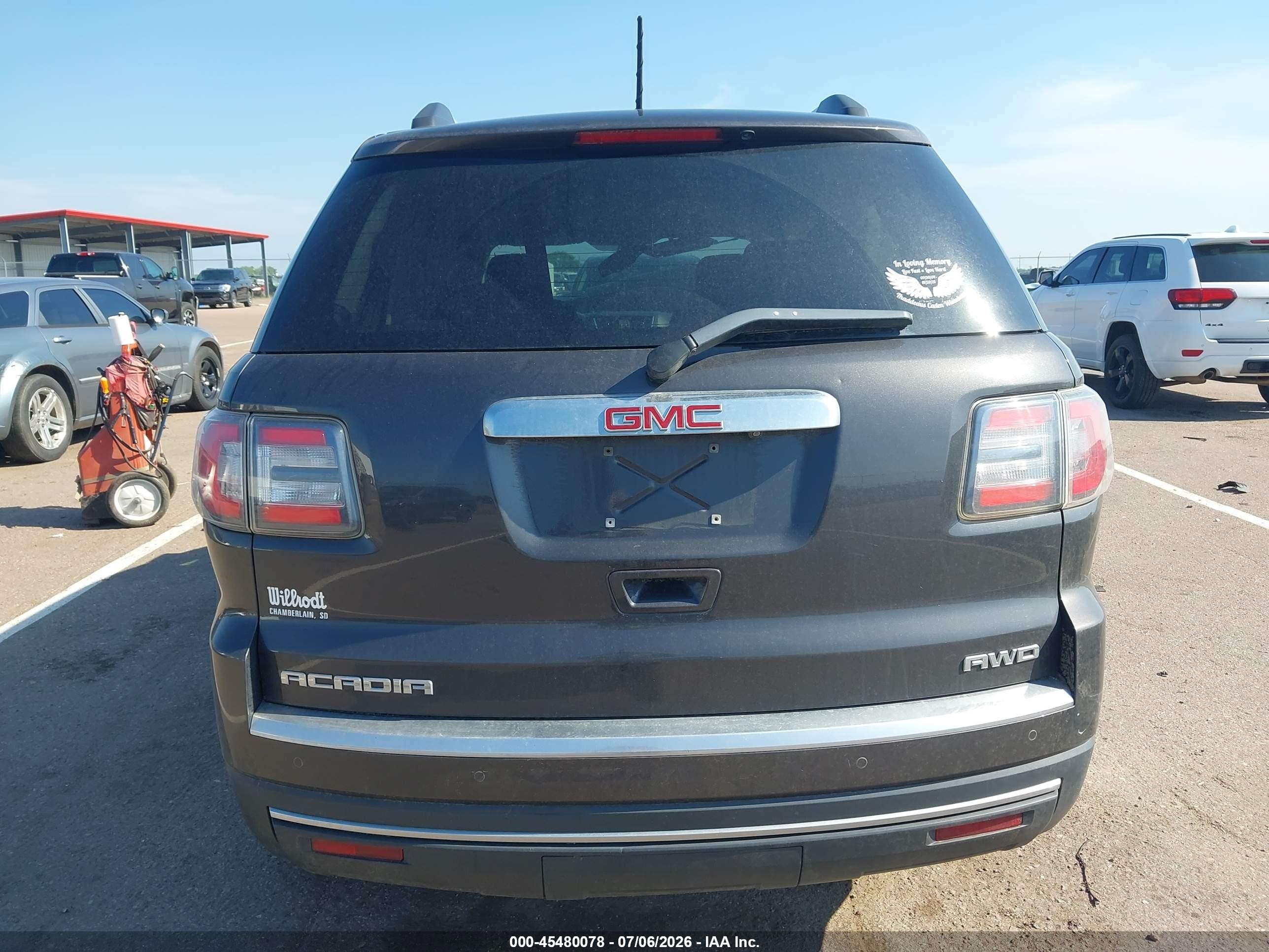 2015 Gmc Acadia Sle-2 Black vin: 1GKKVPKD9FJ343867