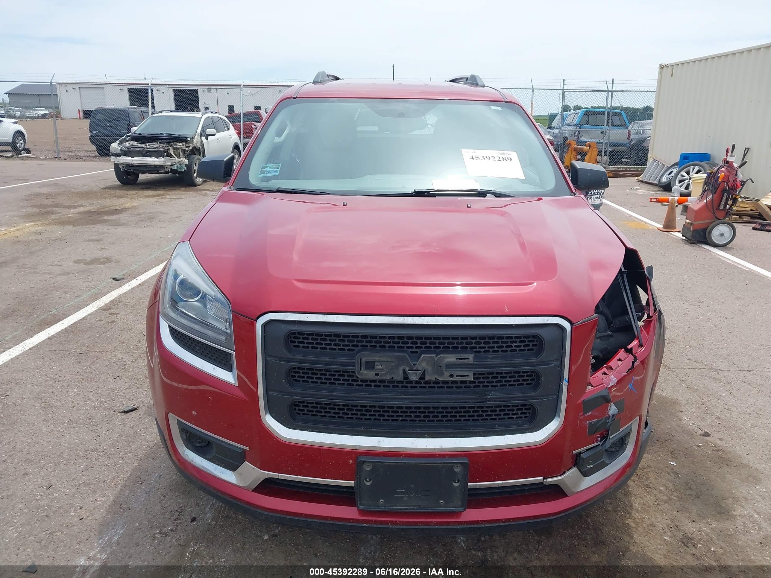 2014 Gmc Acadia Sle-2 Red vin: 1GKKVPKDXEJ221291