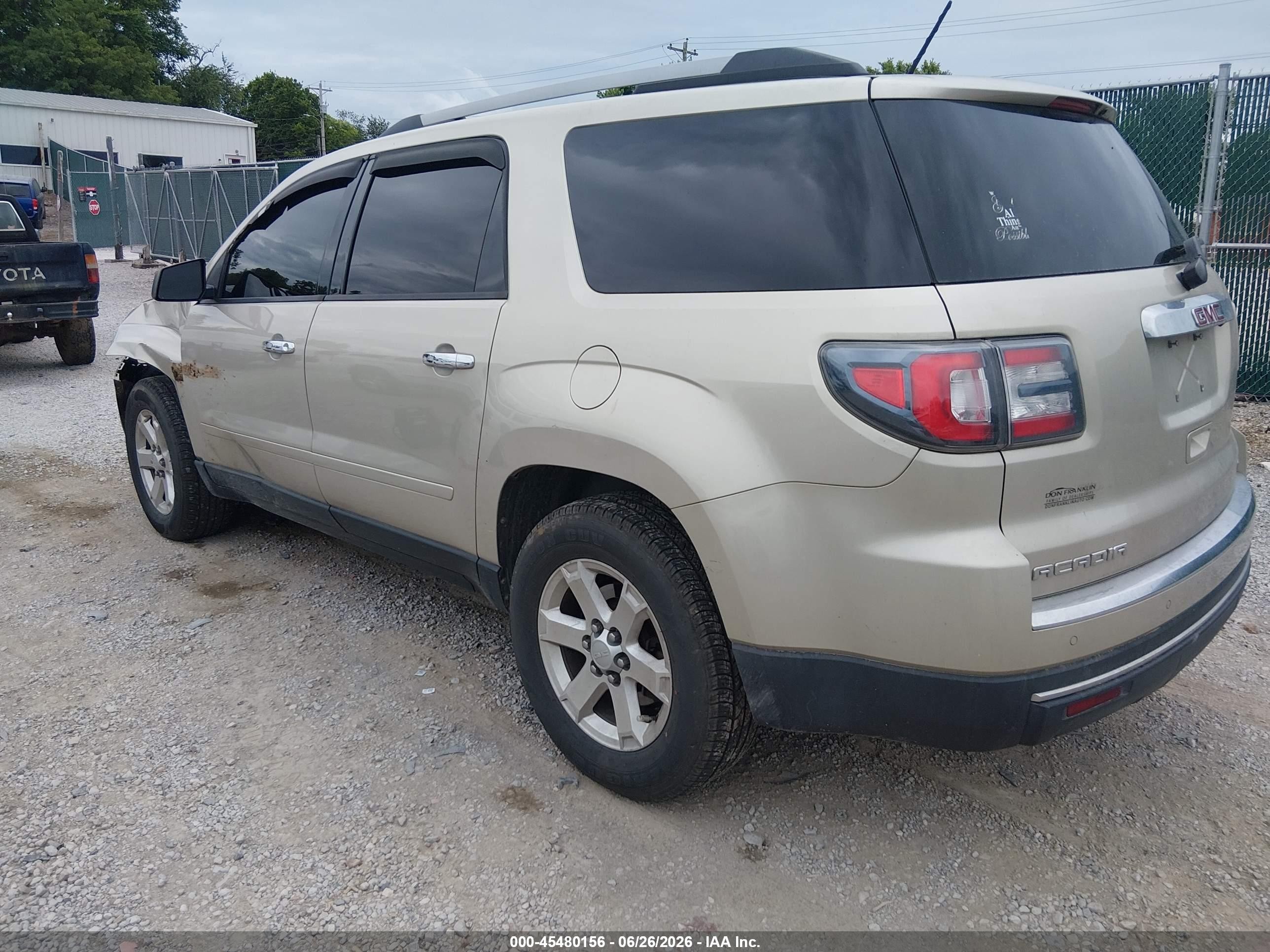 2015 Gmc Acadia Sle-2 Gold vin: 1GKKVPKDXFJ230199