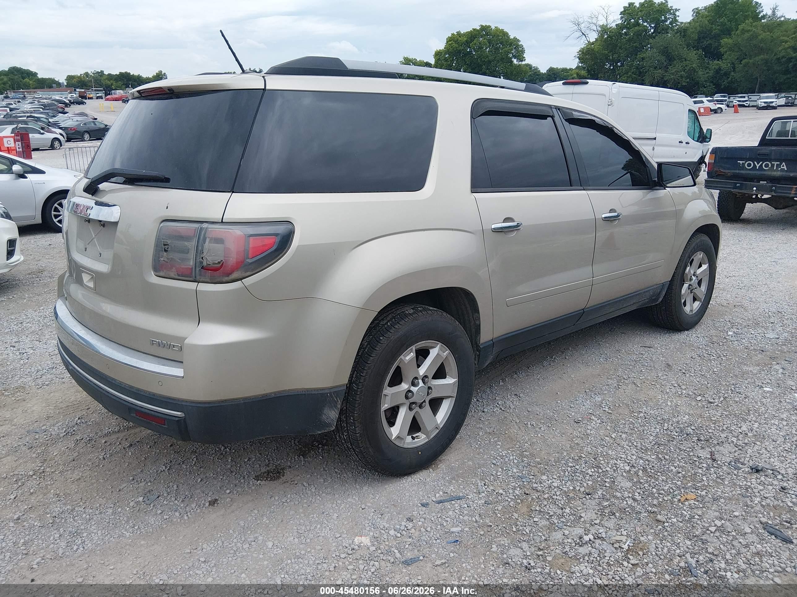 2015 Gmc Acadia Sle-2 Gold vin: 1GKKVPKDXFJ230199