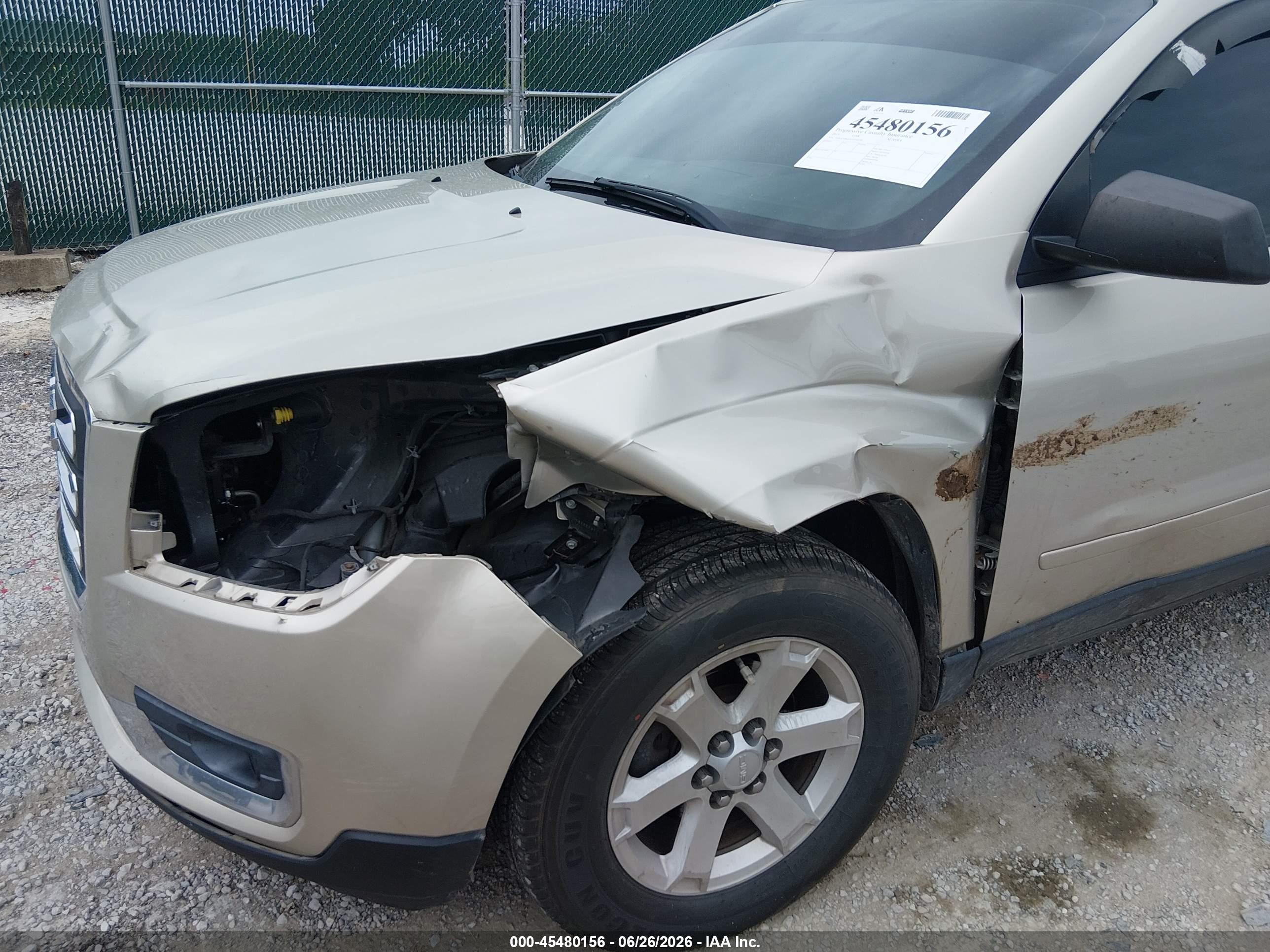 2015 Gmc Acadia Sle-2 Gold vin: 1GKKVPKDXFJ230199