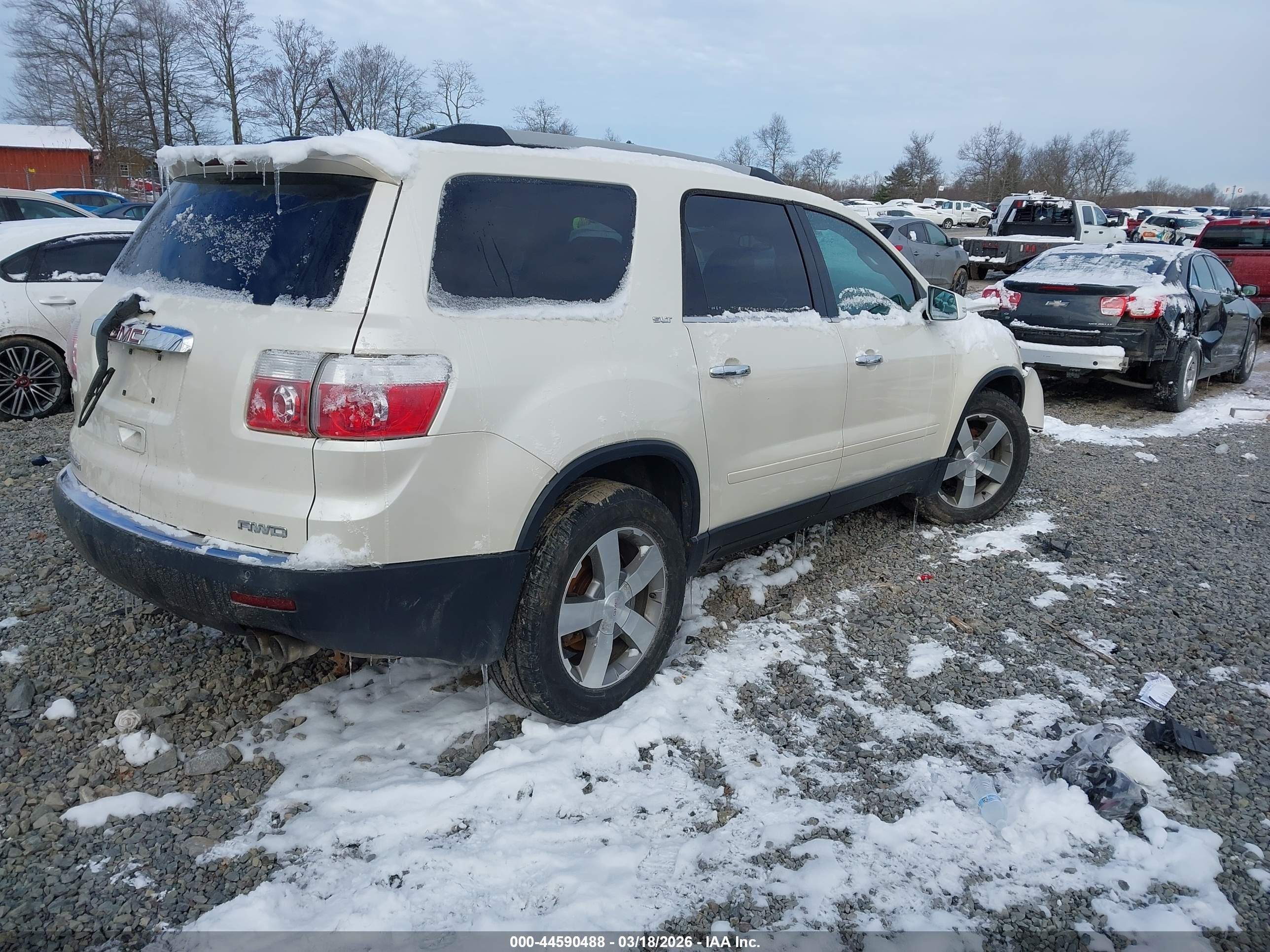 2012 Gmc Acadia Slt-1 White vin: 1GKKVRED0CJ136108