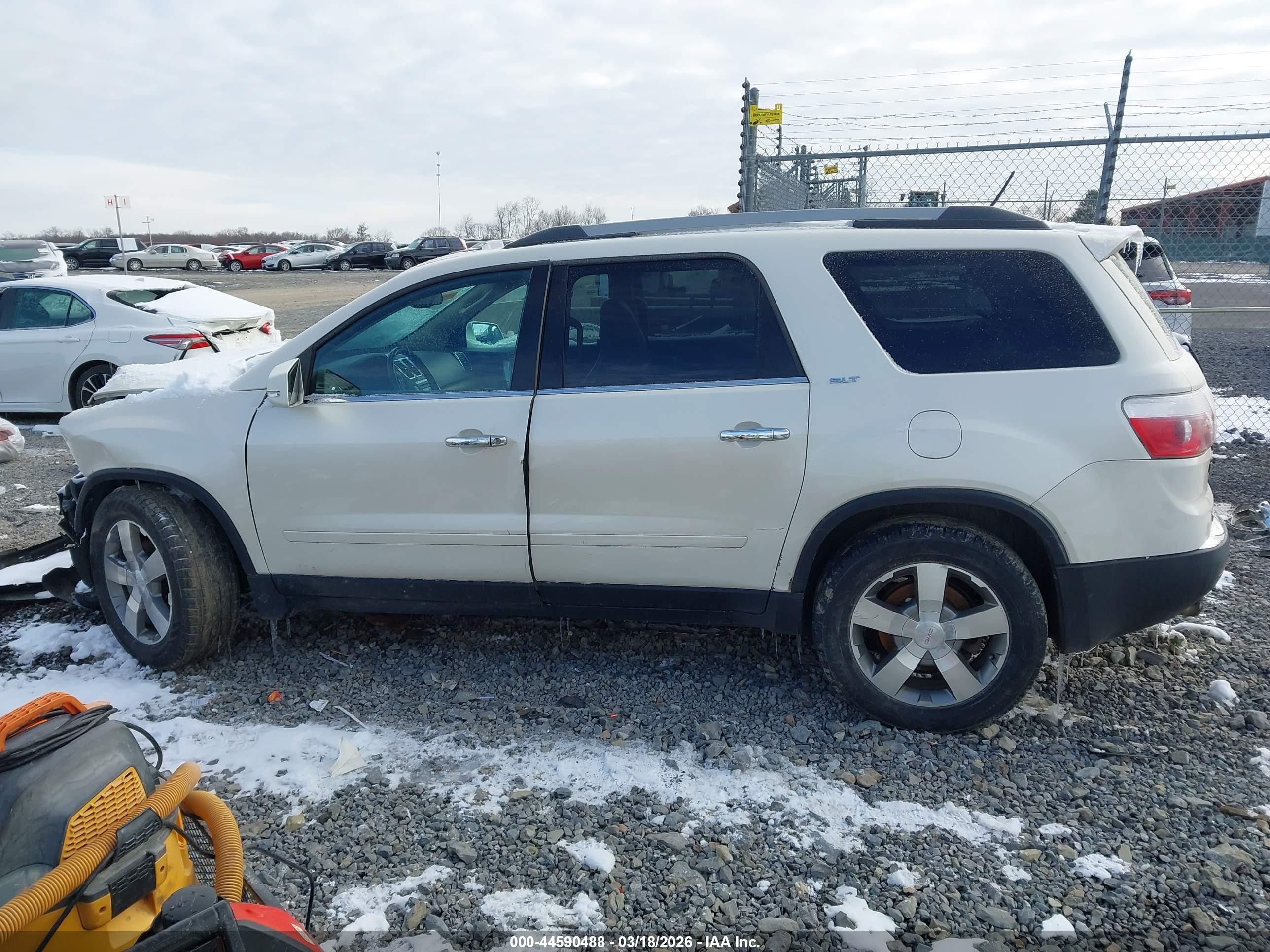 2012 Gmc Acadia Slt-1 White vin: 1GKKVRED0CJ136108