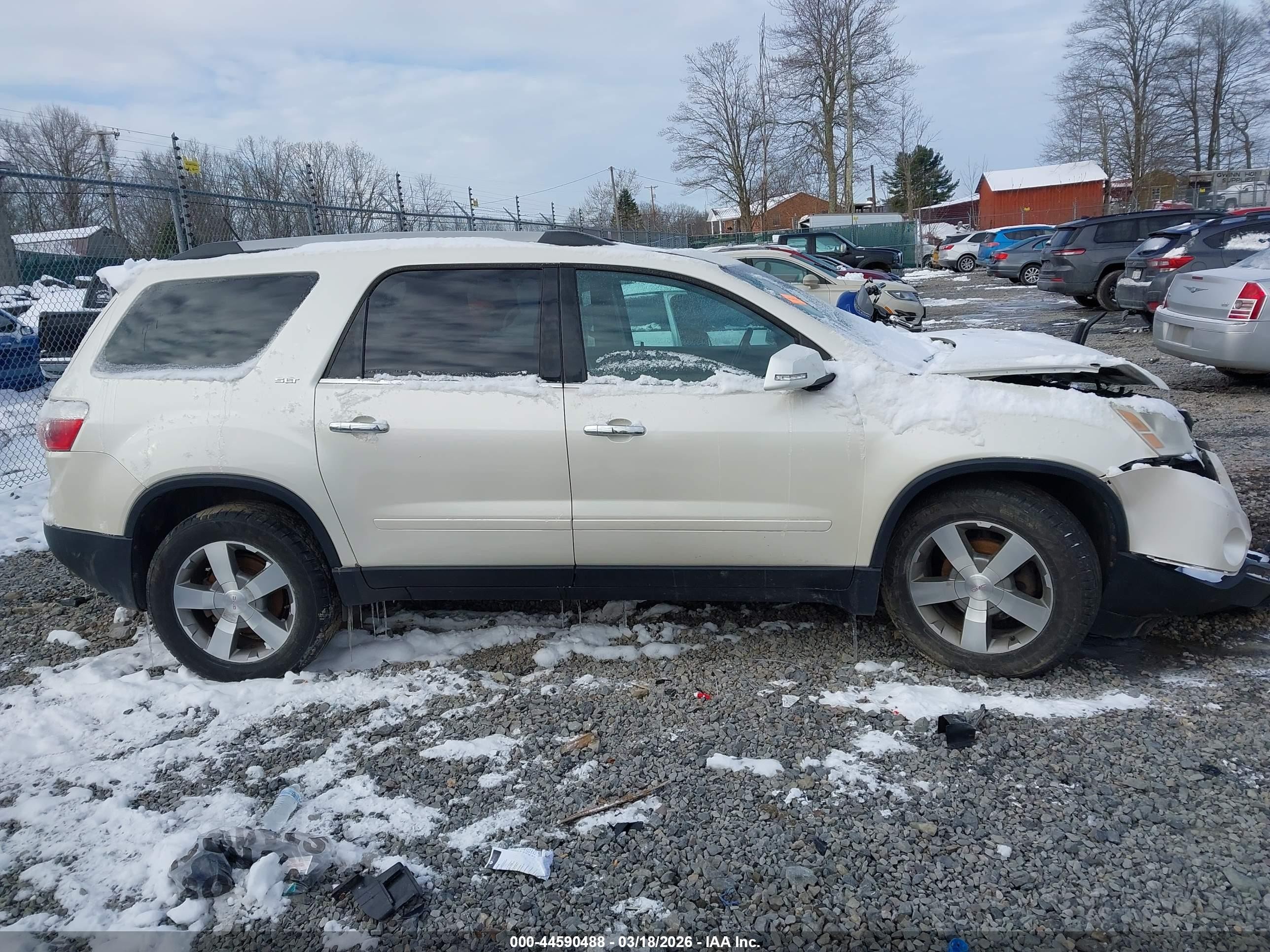 2012 Gmc Acadia Slt-1 White vin: 1GKKVRED0CJ136108