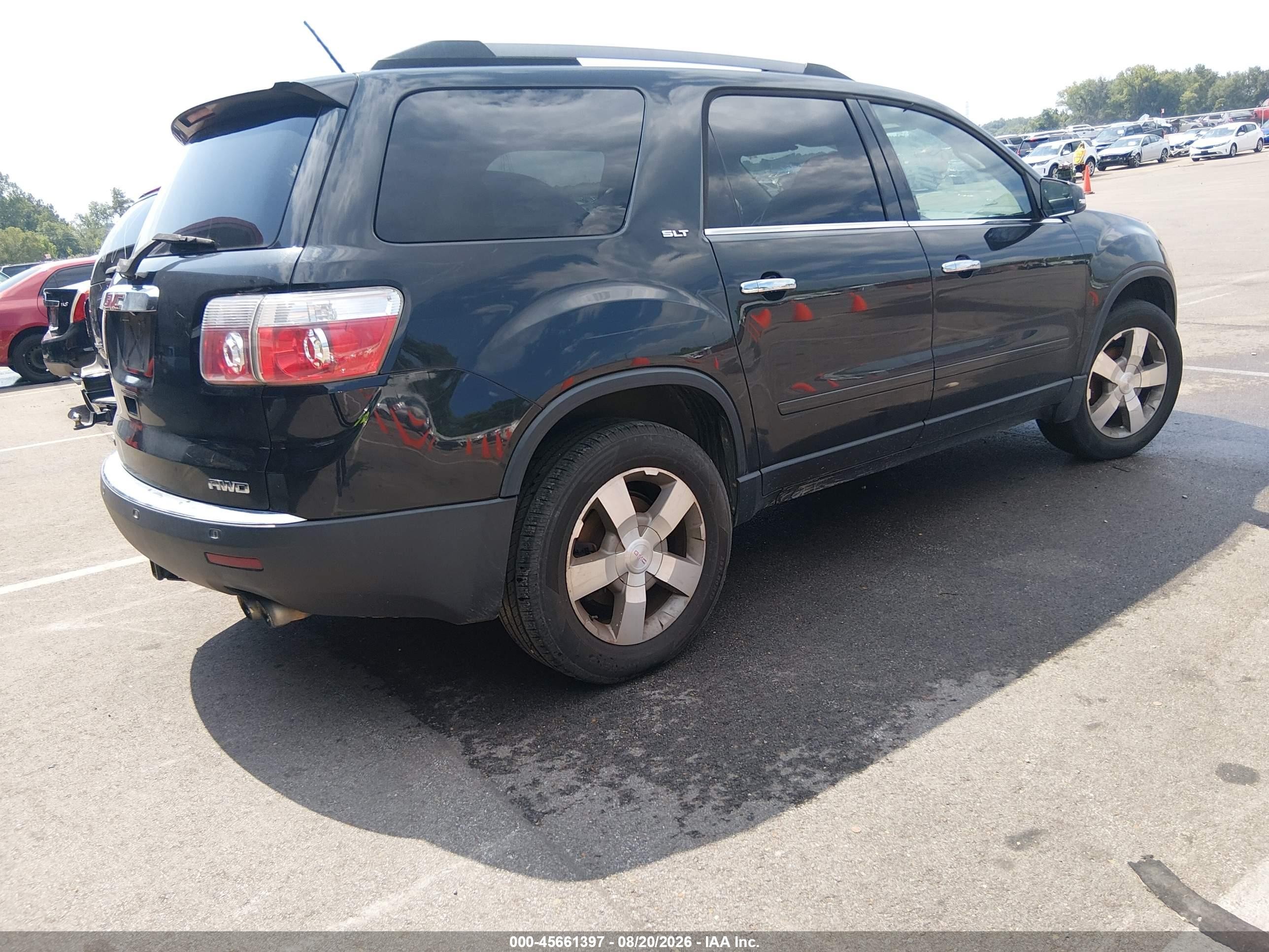2012 Gmc Acadia Slt-1 Черный vin: 1GKKVRED0CJ364853