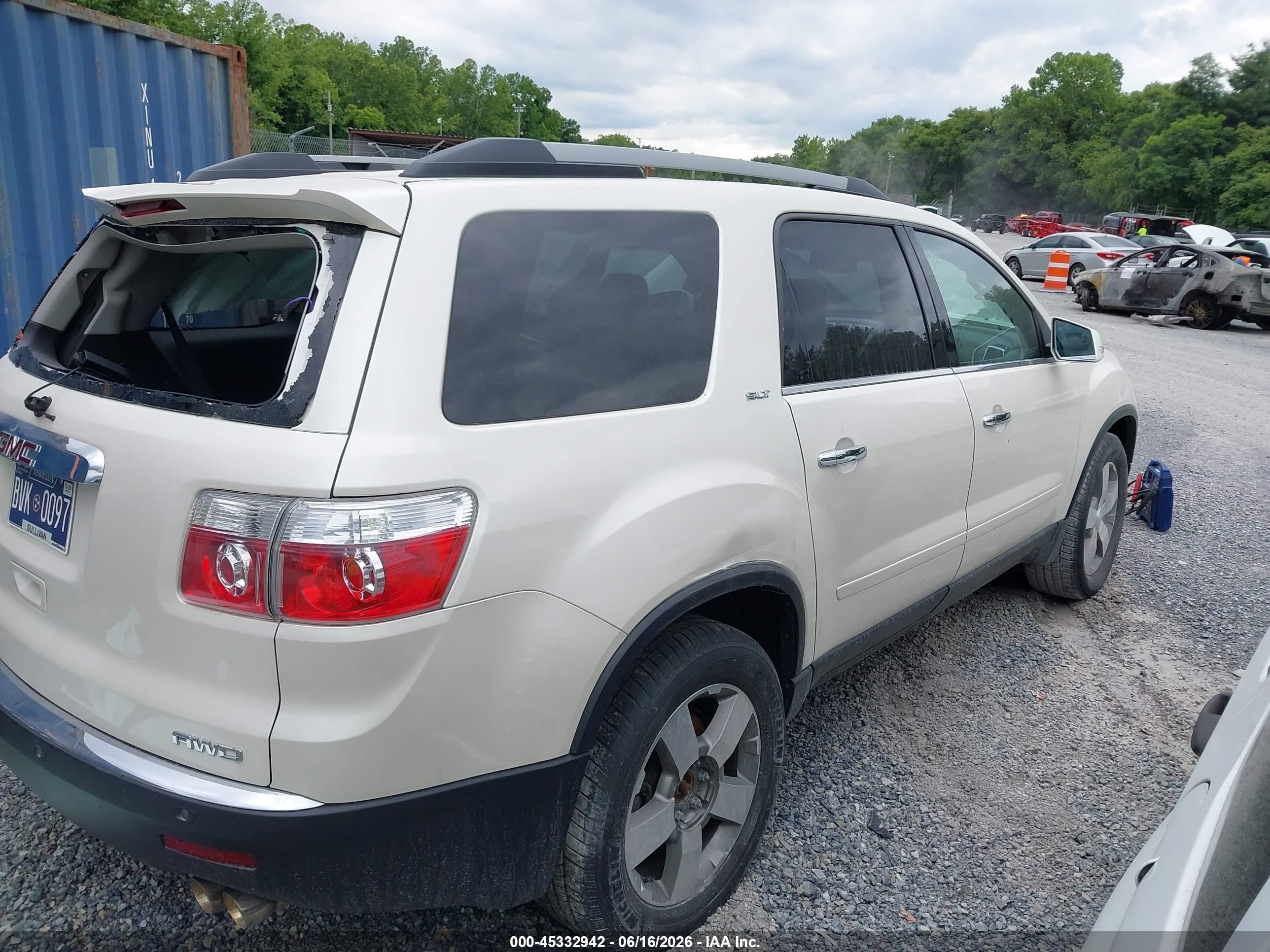 2012 Gmc Acadia Slt-1 White vin: 1GKKVRED1CJ371939
